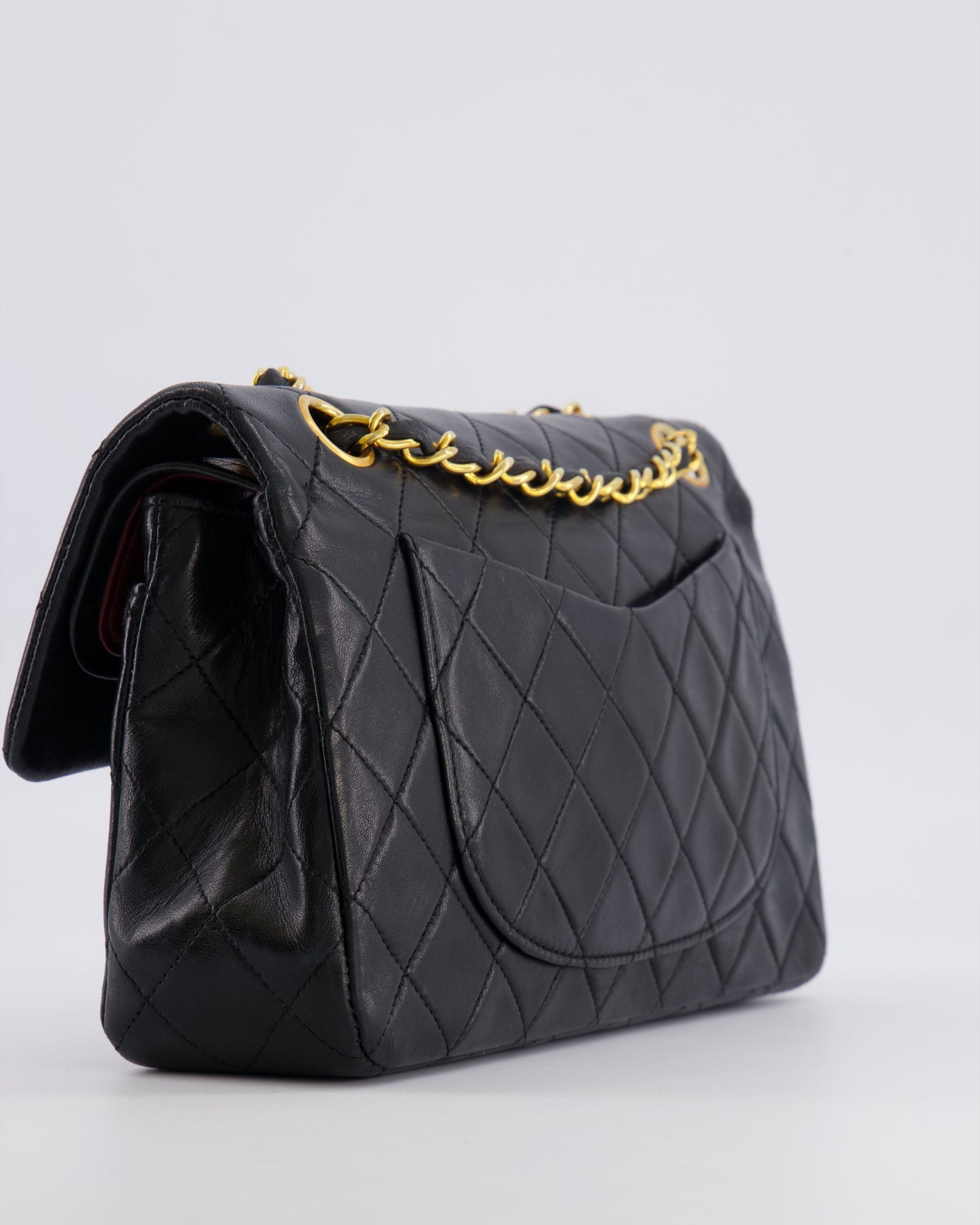 Chanel   Black Small Classic Double Flap Bag in Lambskin Leather with 24k Gold Hardware
