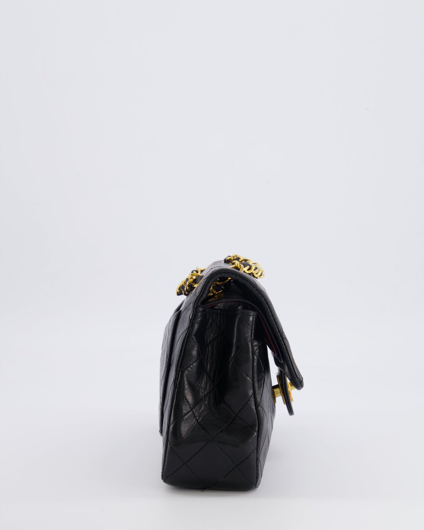 Chanel   Black Small Classic Double Flap Bag in Lambskin Leather with 24k Gold Hardware