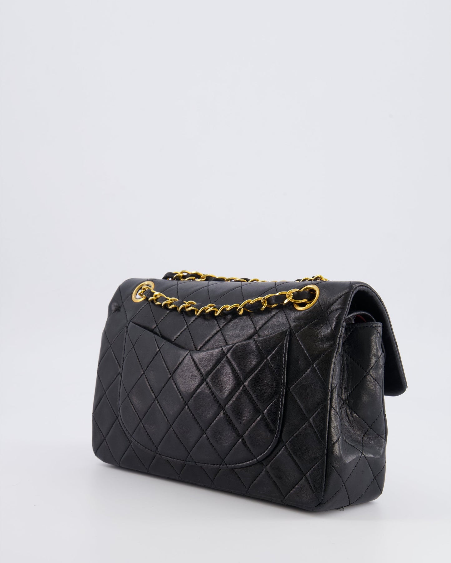 Chanel   Black Small Classic Double Flap Bag in Lambskin Leather with 24k Gold Hardware