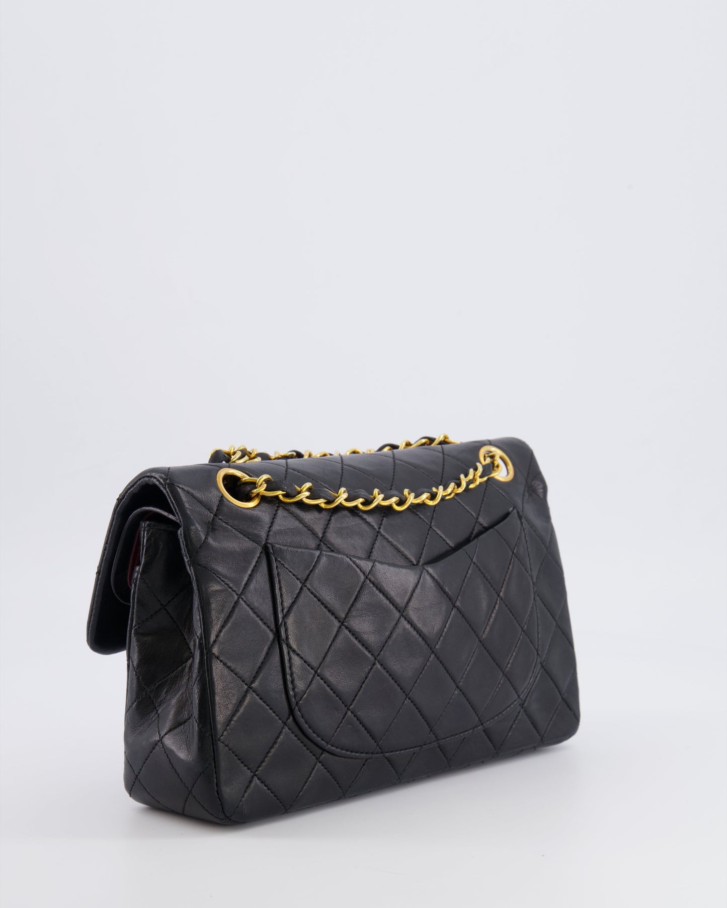 Chanel   Black Small Classic Double Flap Bag in Lambskin Leather with 24k Gold Hardware