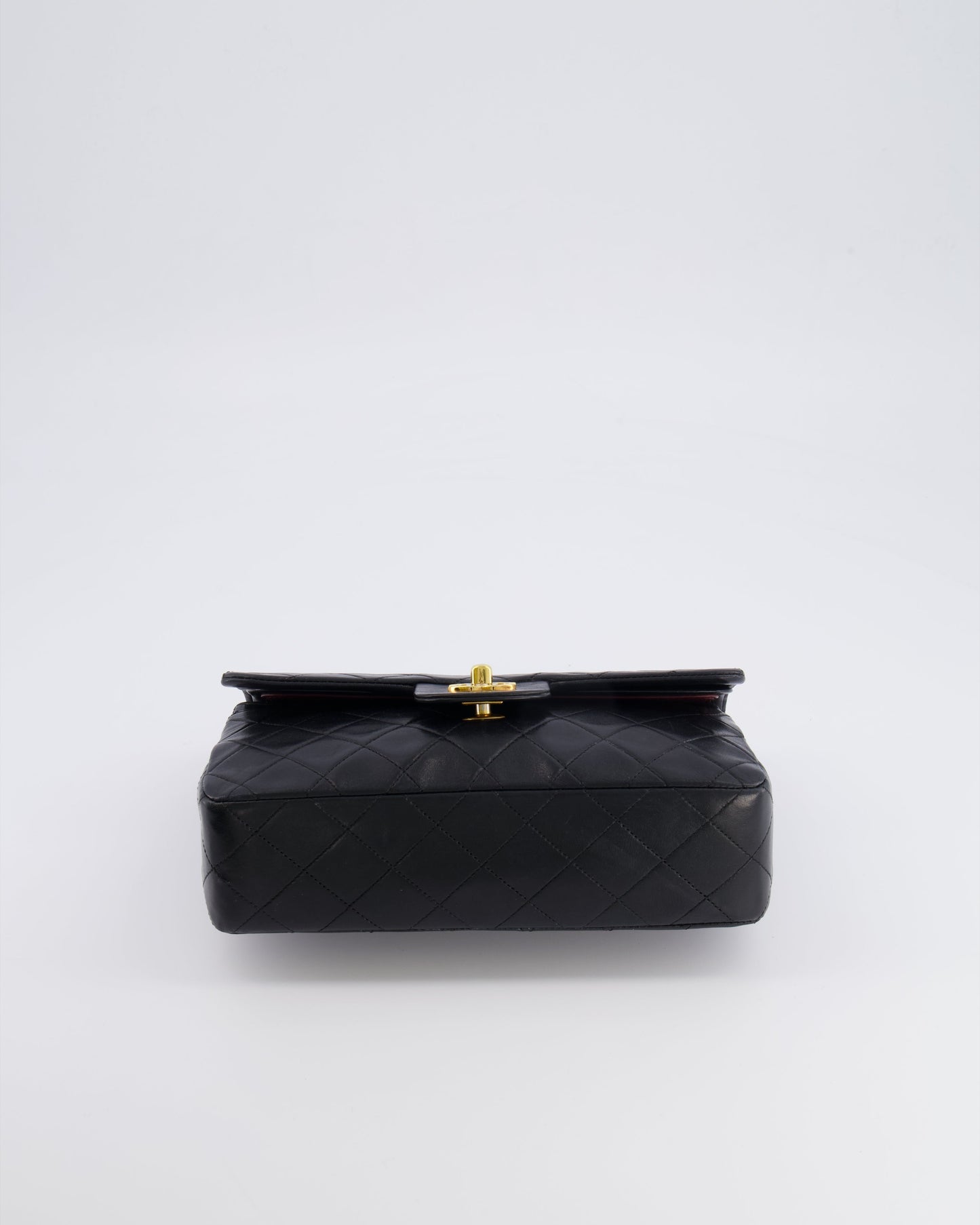 Chanel   Black Small Classic Double Flap Bag in Lambskin Leather with 24k Gold Hardware