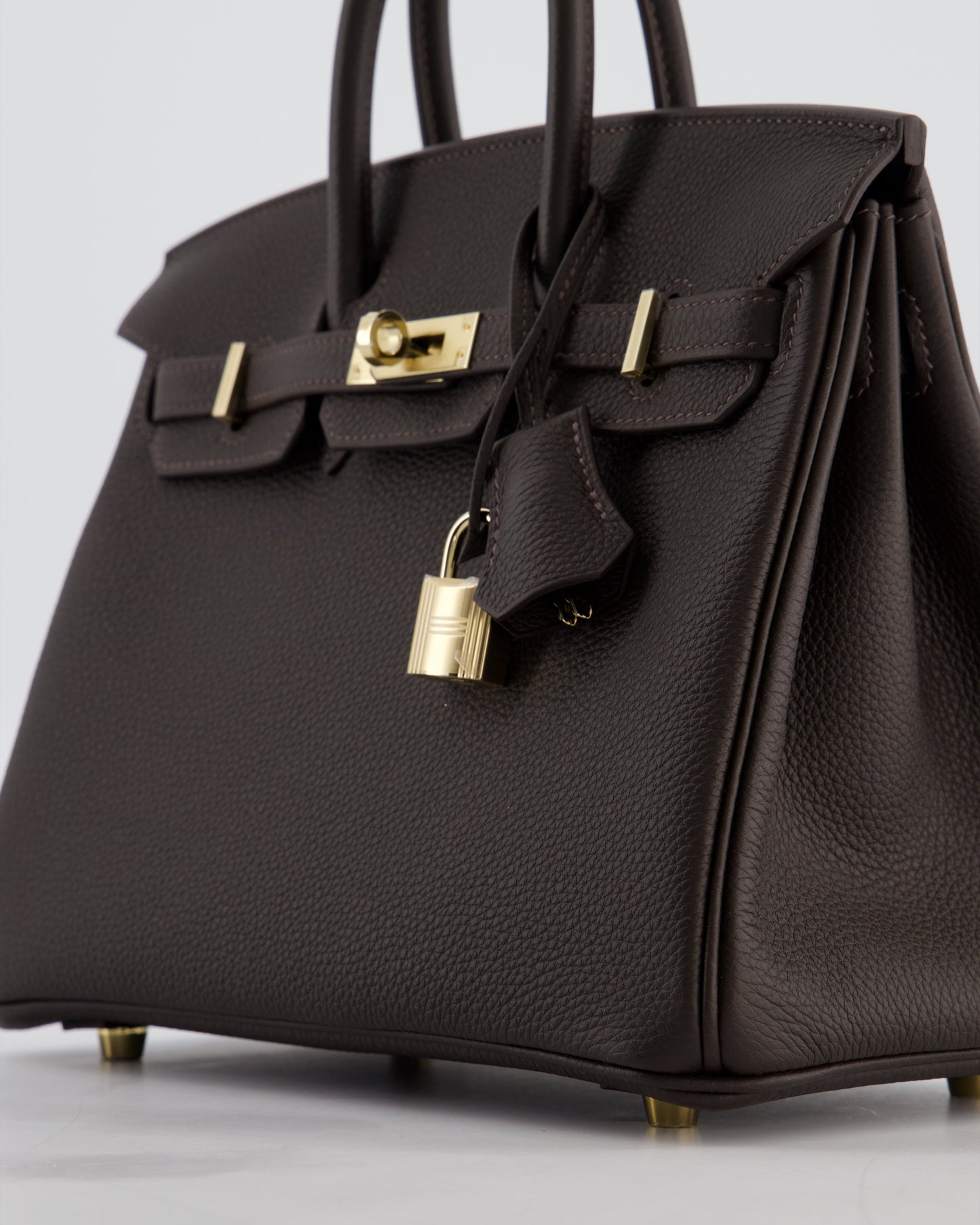 *HOT COLOUR* Hermès Birkin 25 Retourne Bag in Bai Brun Togo Leather with Permabrass Hardware