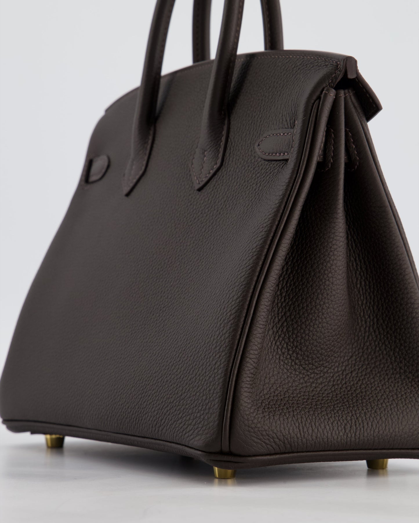 *HOT COLOUR* Hermès Birkin 25 Retourne Bag in Bai Brun Togo Leather with Permabrass Hardware