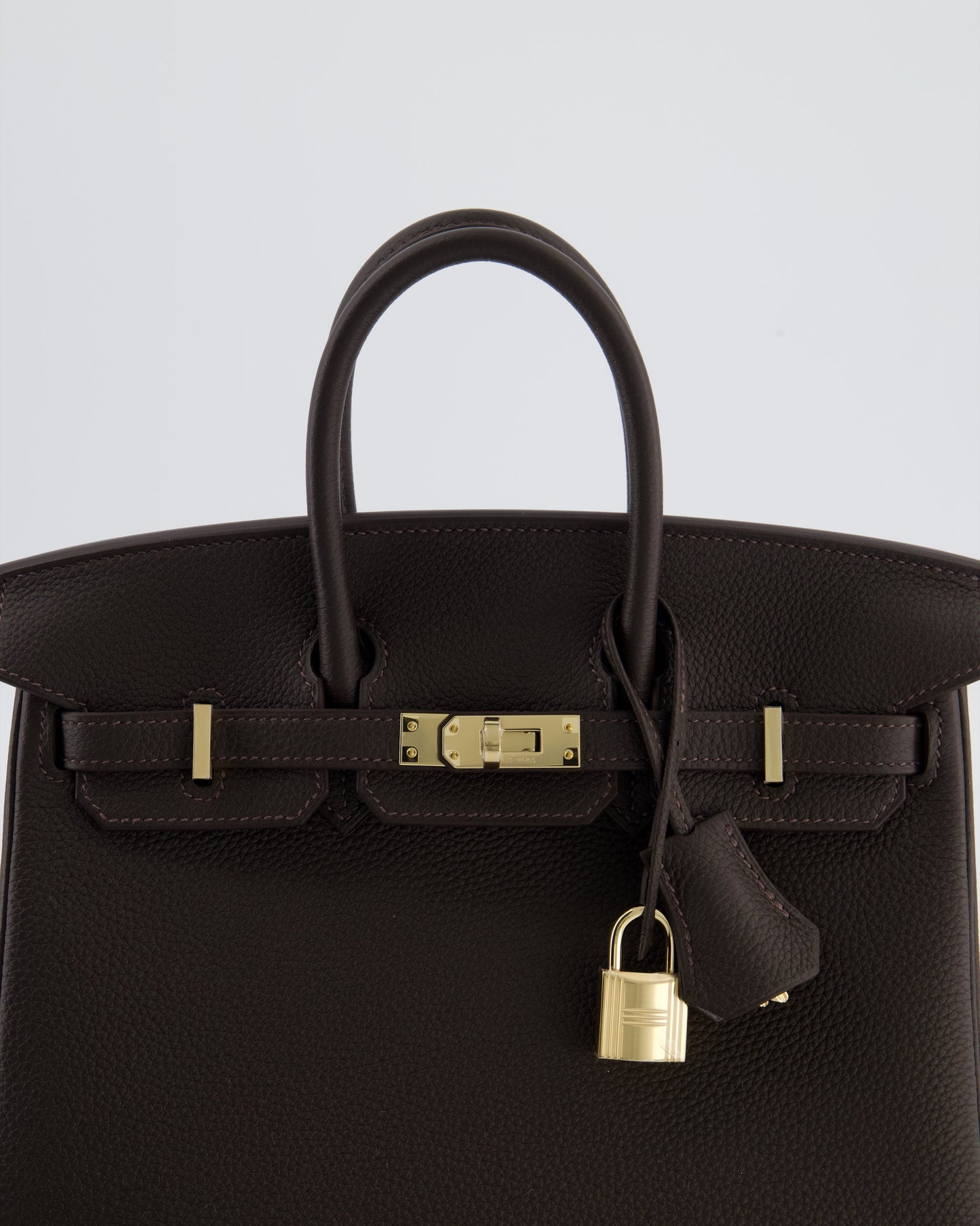 *HOT COLOUR* Hermès Birkin 25 Retourne Bag in Bai Brun Togo Leather with Permabrass Hardware