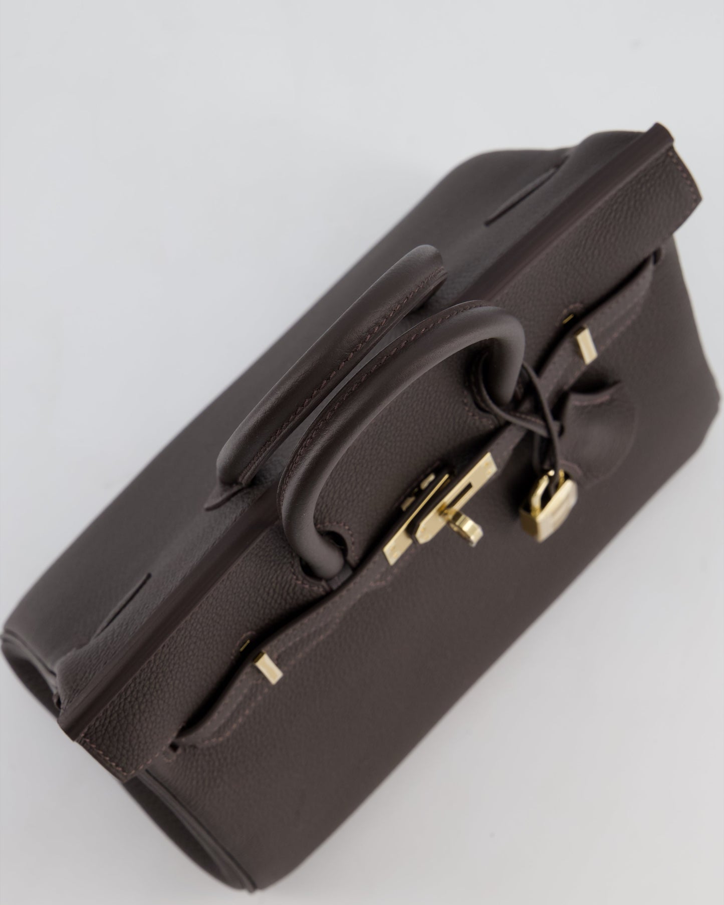 *HOT COLOUR* Hermès Birkin 25 Retourne Bag in Bai Brun Togo Leather with Permabrass Hardware