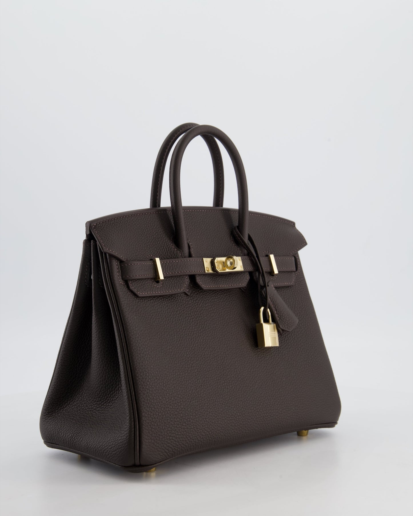 *HOT COLOUR* Hermès Birkin 25 Retourne Bag in Bai Brun Togo Leather with Permabrass Hardware