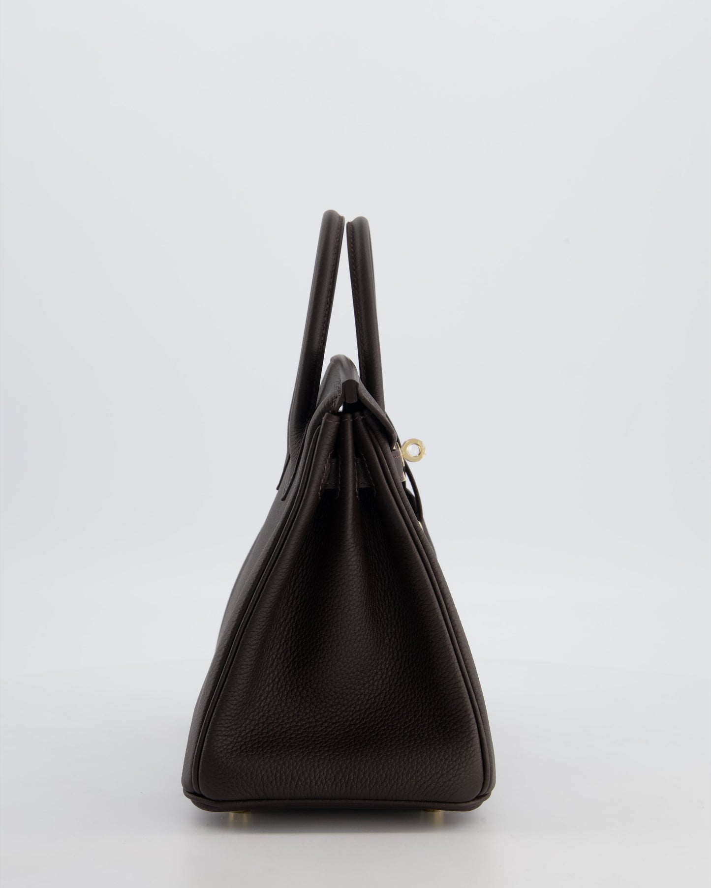 *HOT COLOUR* Hermès Birkin 25 Retourne Bag in Bai Brun Togo Leather with Permabrass Hardware