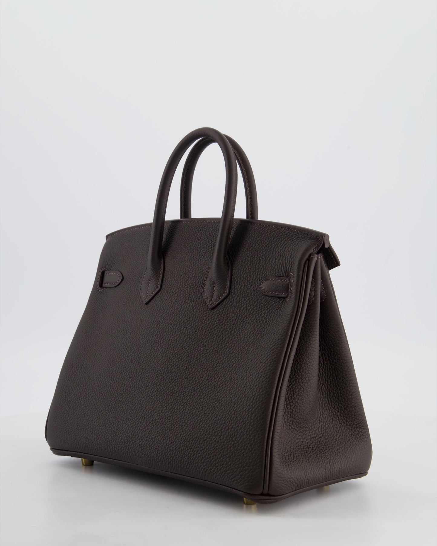 *HOT COLOUR* Hermès Birkin 25 Retourne Bag in Bai Brun Togo Leather with Permabrass Hardware