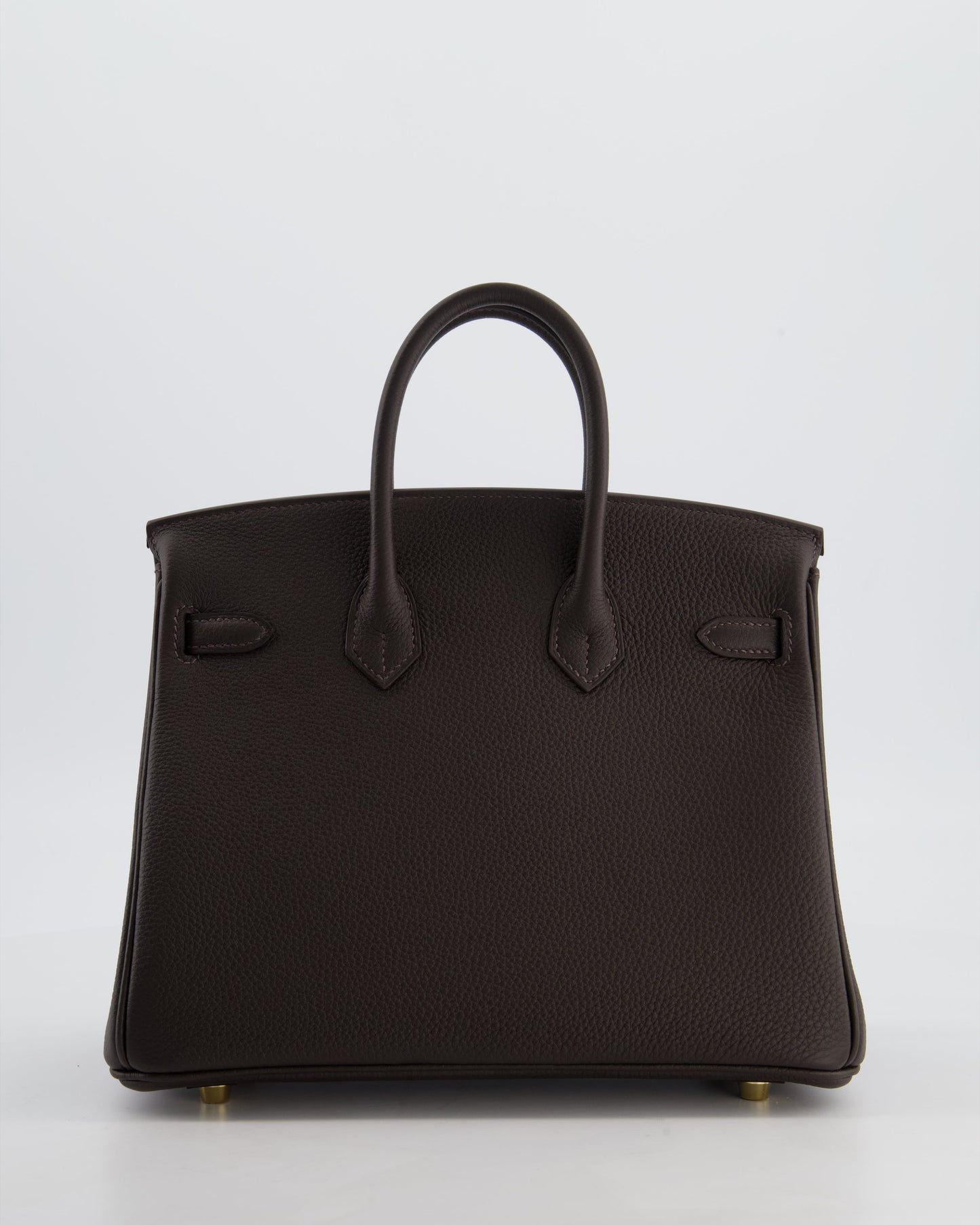 *HOT COLOUR* Hermès Birkin 25 Retourne Bag in Bai Brun Togo Leather with Permabrass Hardware