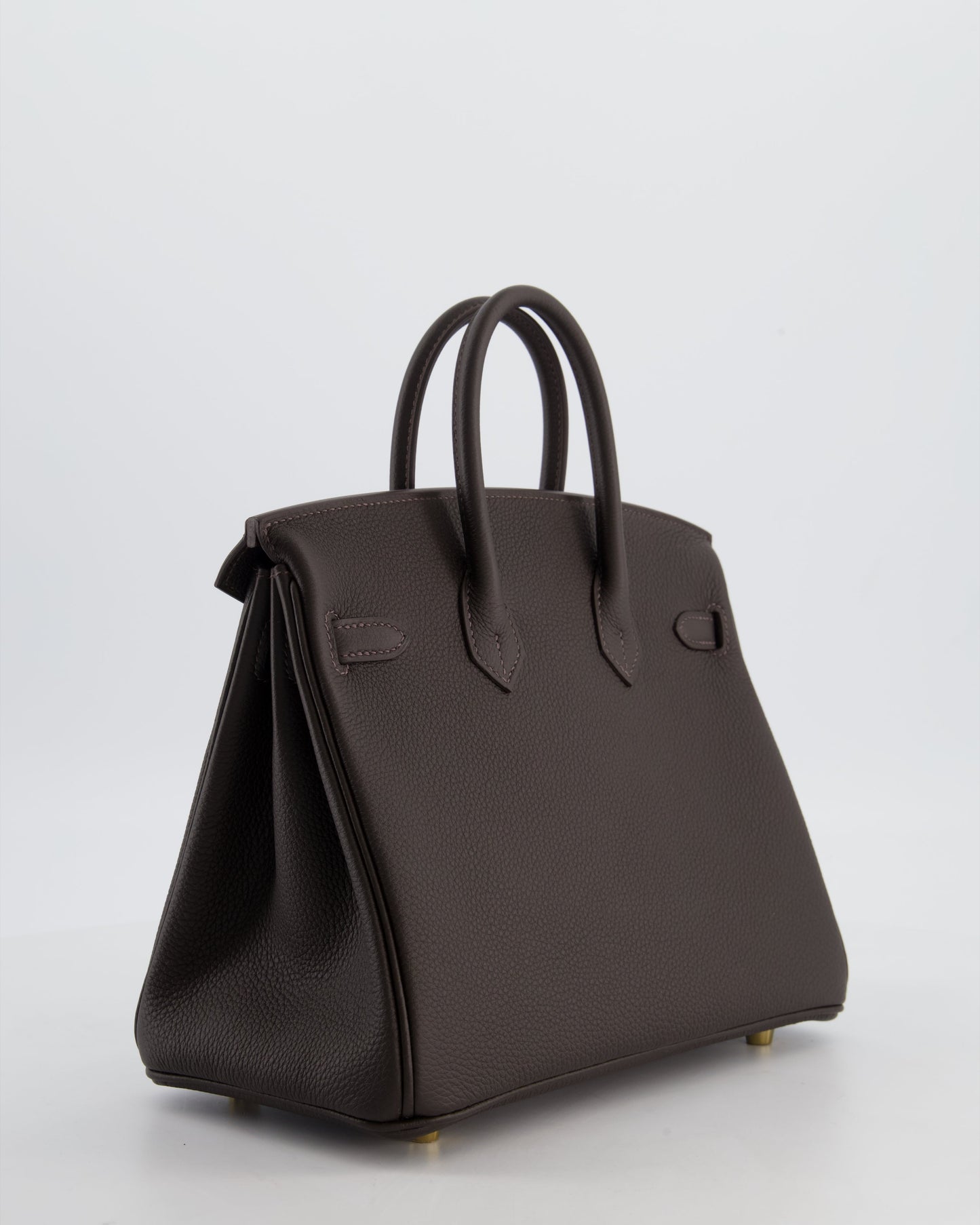*HOT COLOUR* Hermès Birkin 25 Retourne Bag in Bai Brun Togo Leather with Permabrass Hardware