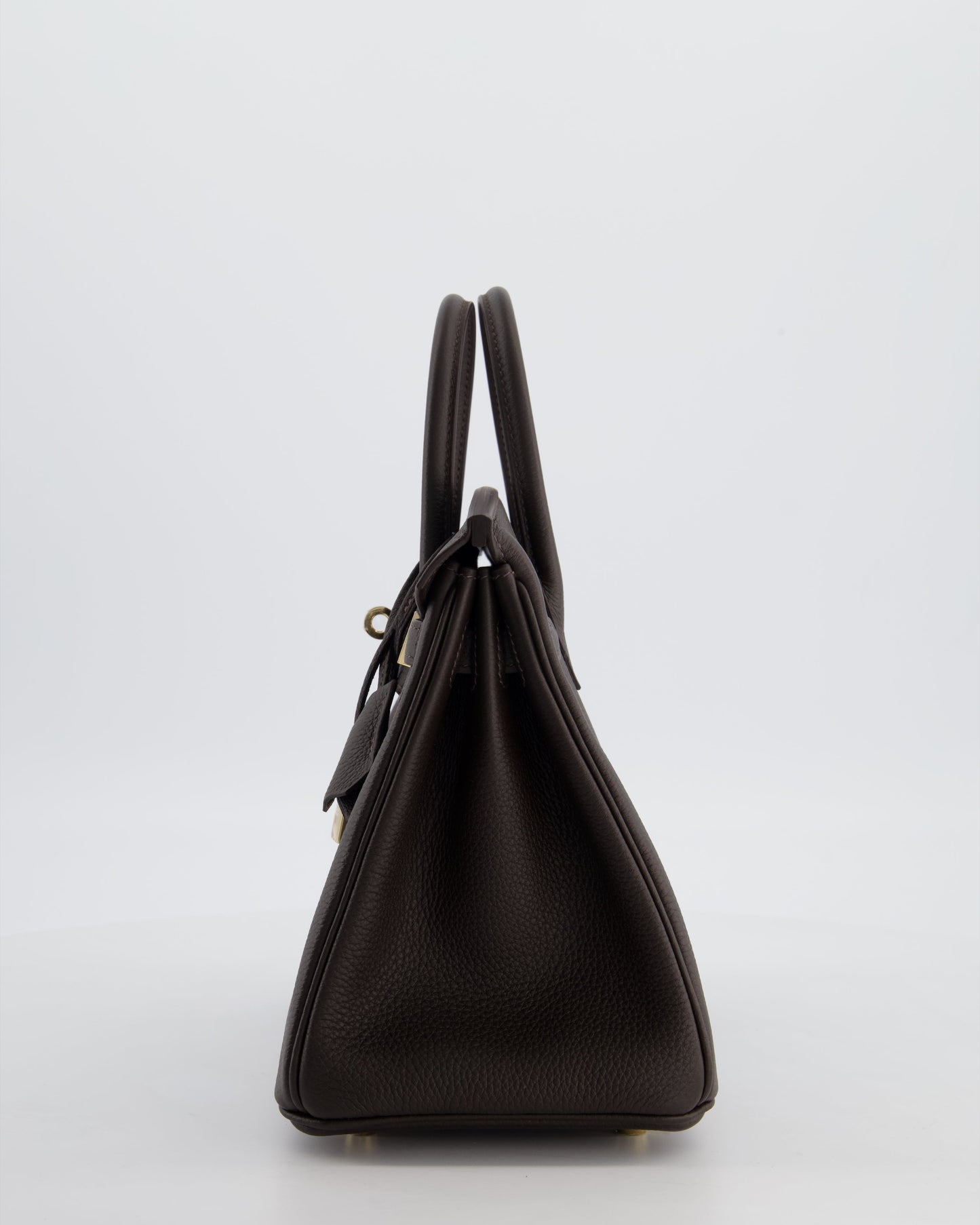 *HOT COLOUR* Hermès Birkin 25 Retourne Bag in Bai Brun Togo Leather with Permabrass Hardware