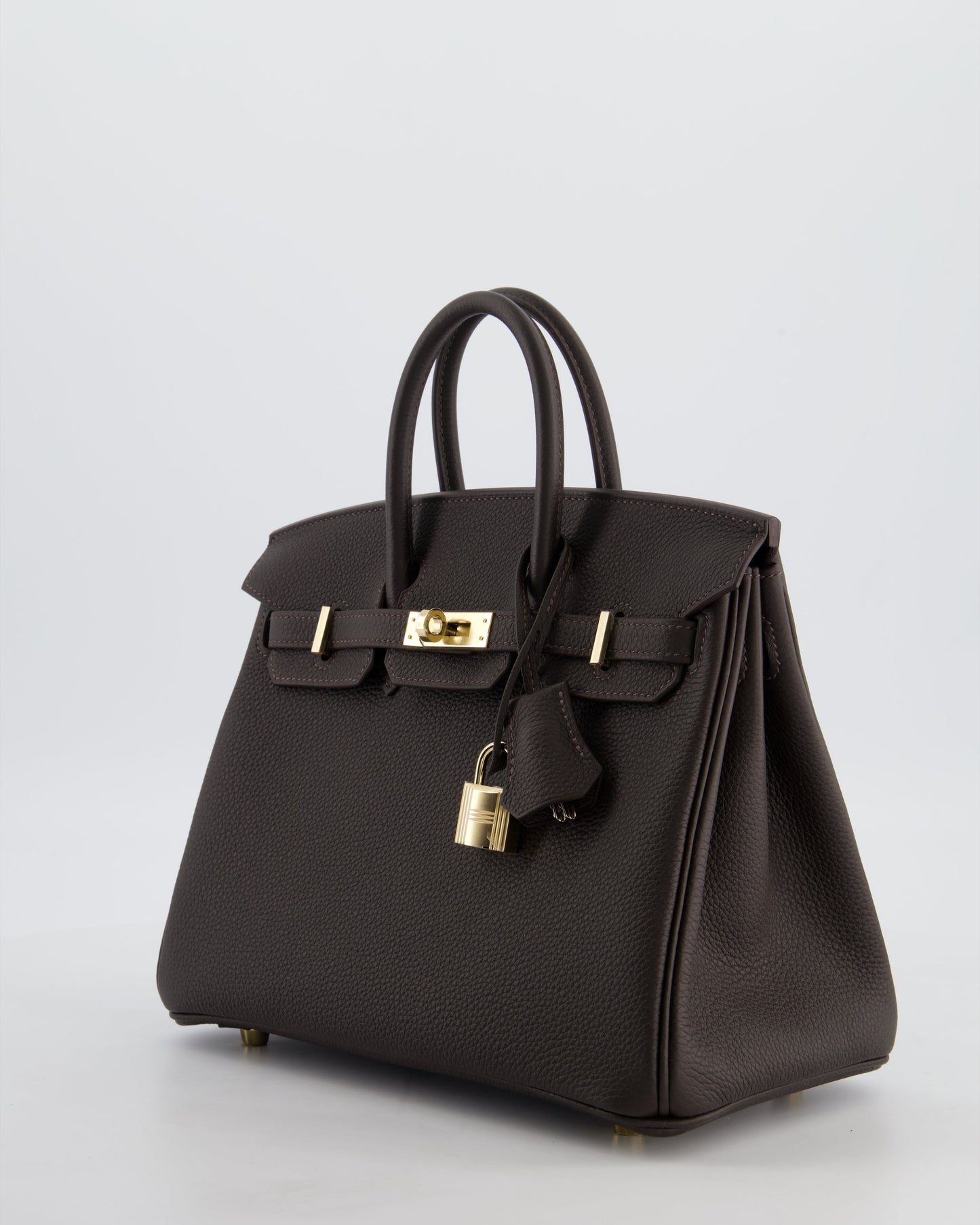*HOT COLOUR* Hermès Birkin 25 Retourne Bag in Bai Brun Togo Leather with Permabrass Hardware