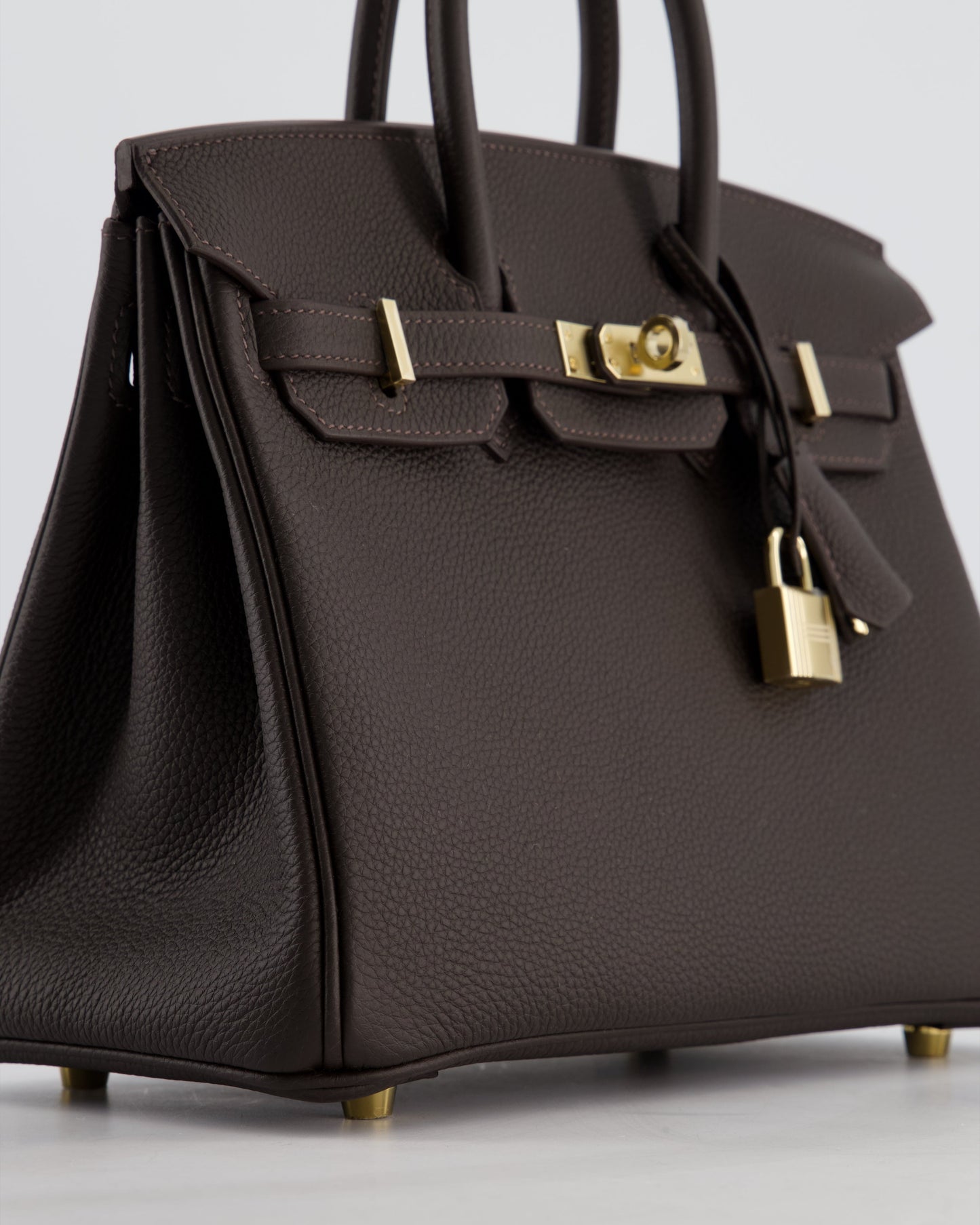 *HOT COLOUR* Hermès Birkin 25 Retourne Bag in Bai Brun Togo Leather with Permabrass Hardware