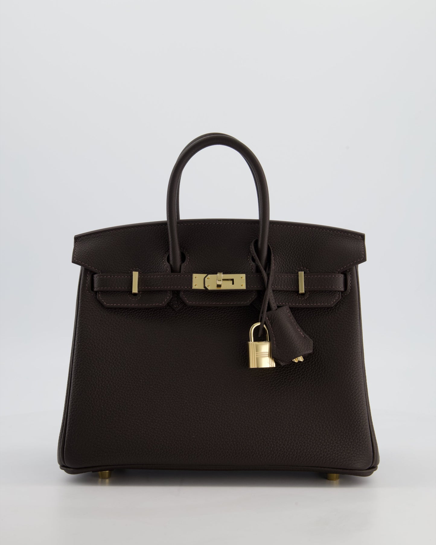 *HOT COLOUR* Hermès Birkin 25 Retourne Bag in Bai Brun Togo Leather with Permabrass Hardware