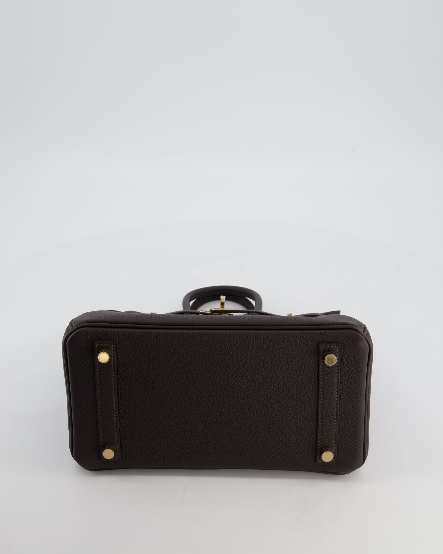 *HOT COLOUR* Hermès Birkin 25 Retourne Bag in Bai Brun Togo Leather with Permabrass Hardware