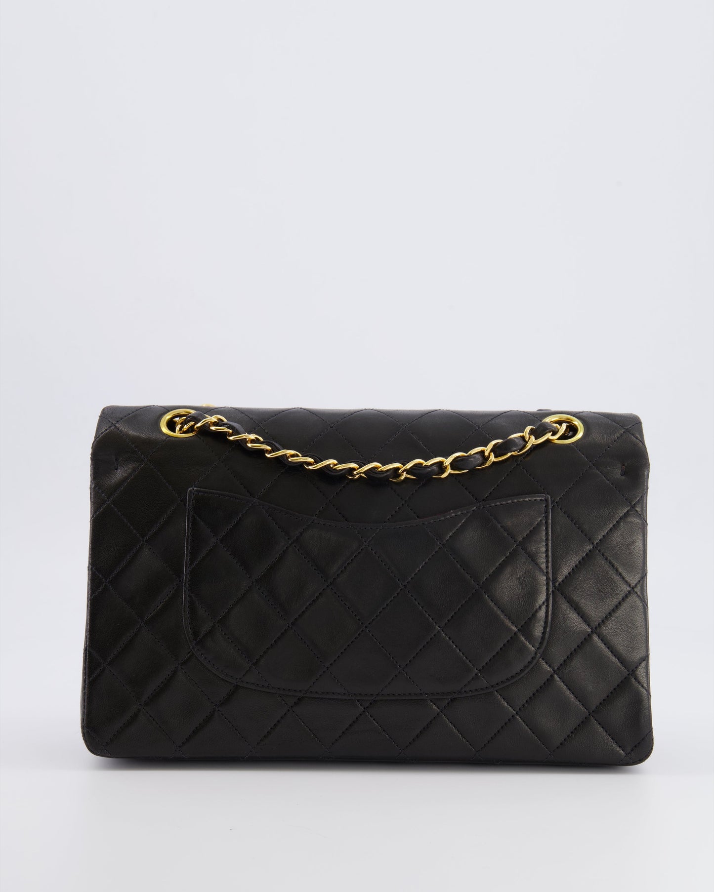 Chanel   Black Medium Classic Double Flap Bag in Lambskin Leather with 24K Gold Hardware