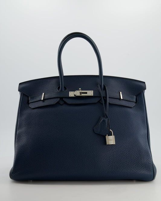 Hermès Birkin 35 in Blue Marine Togo Leather with Palladium Hardware