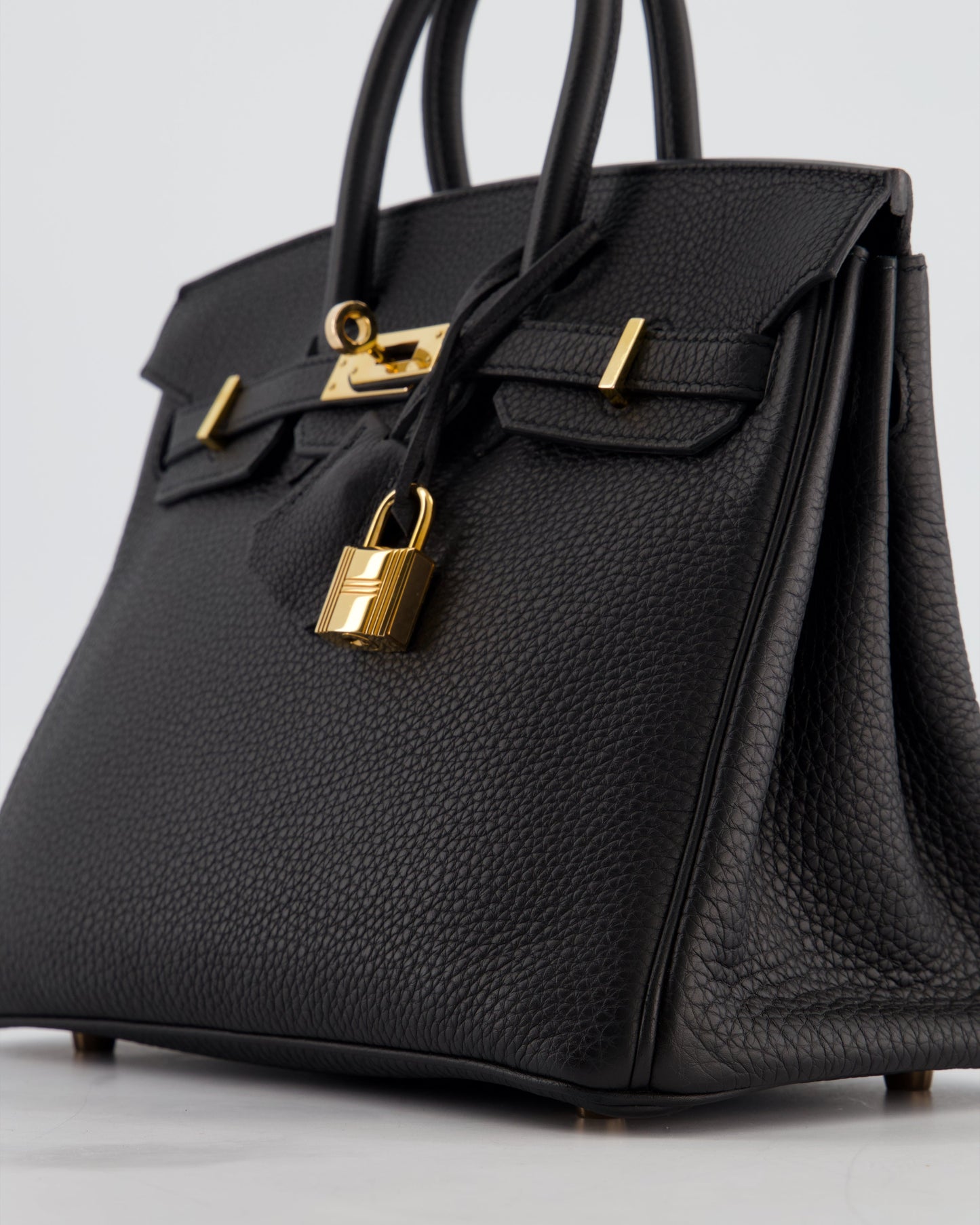 *HOT* Hermès Birkin 25 Retourne Bag in Noir Togo Leather with Rose Gold Hardware