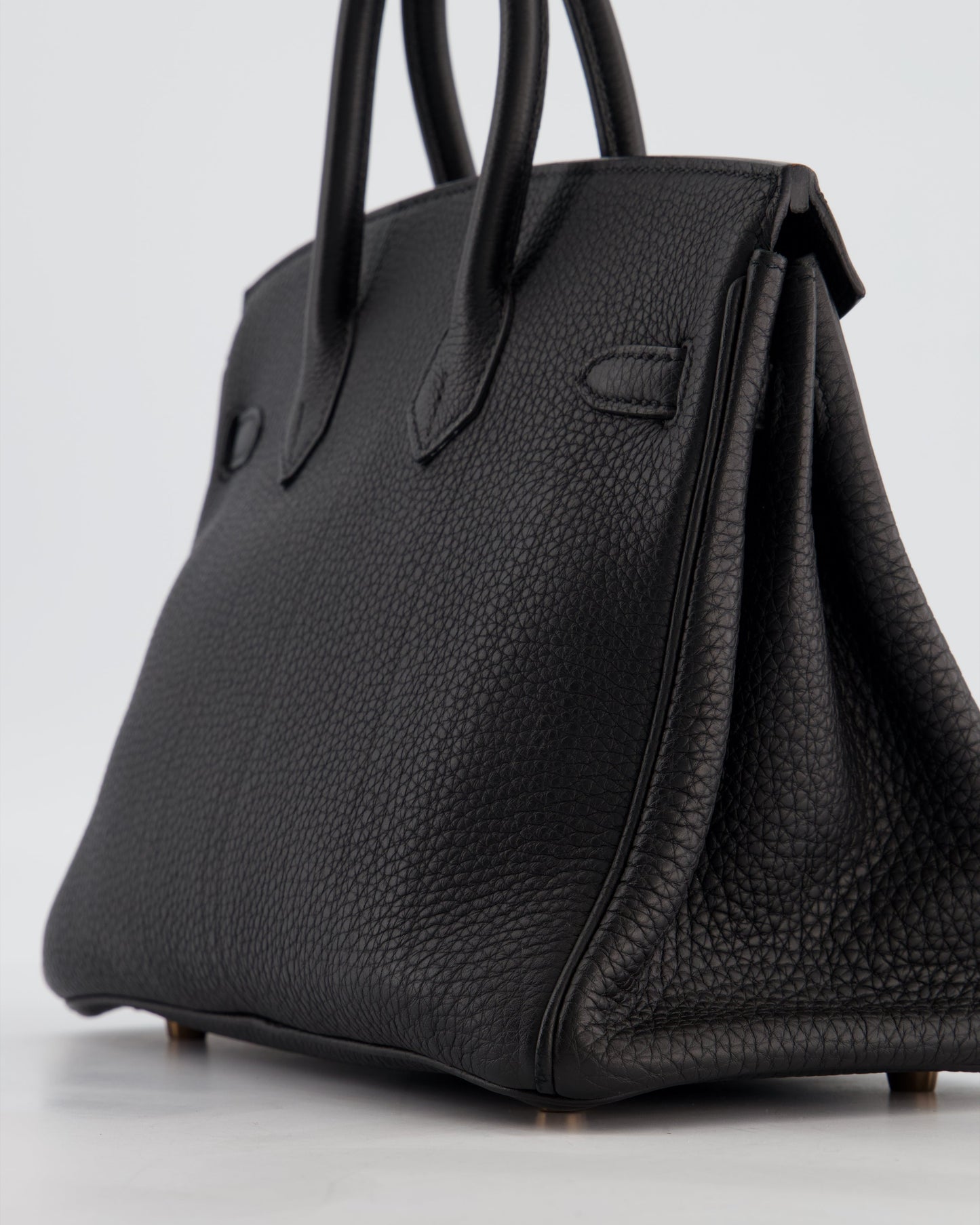 *HOT* Hermès Birkin 25 Retourne Bag in Noir Togo Leather with Rose Gold Hardware