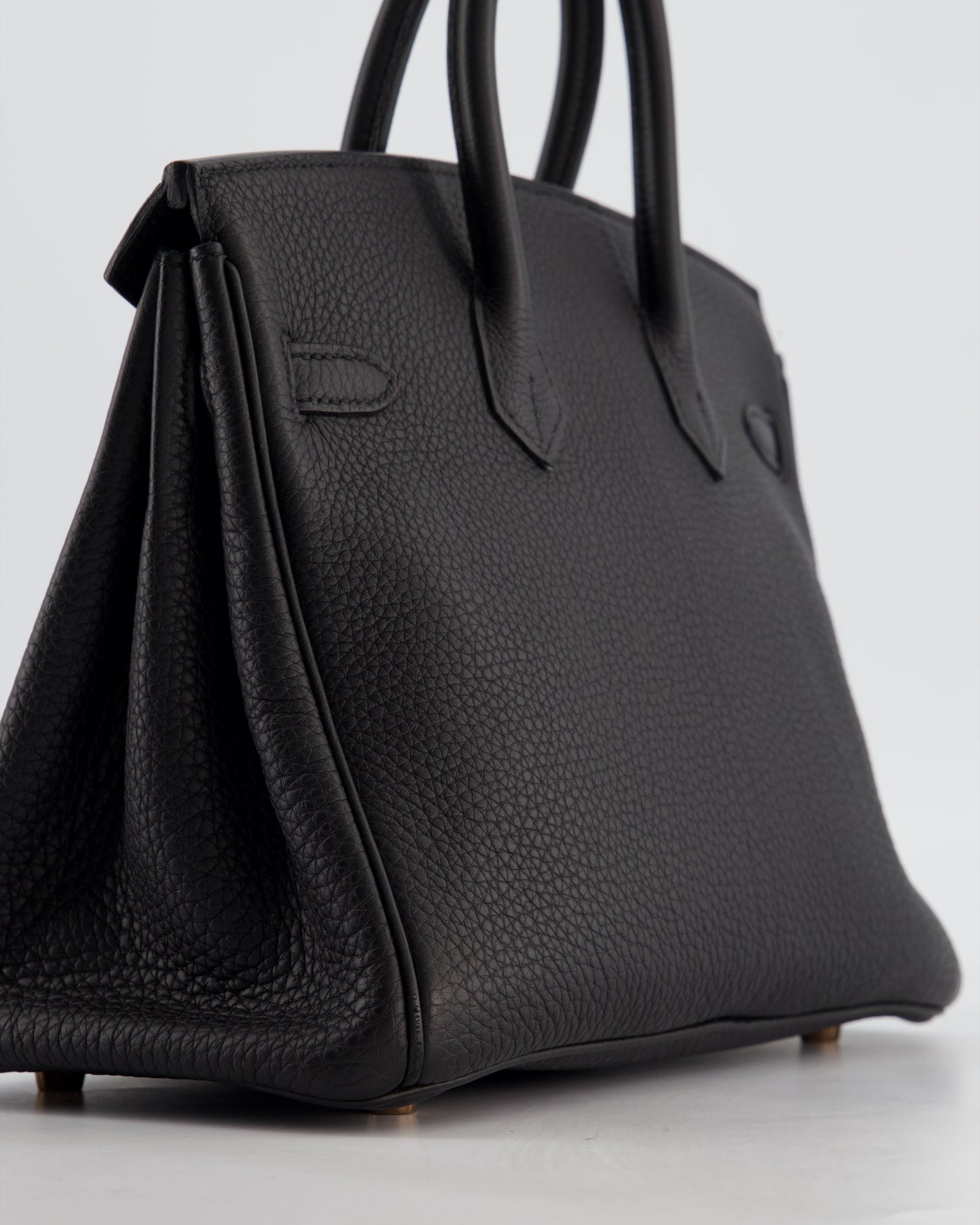 *HOT* Hermès Birkin 25 Retourne Bag in Noir Togo Leather with Rose Gold Hardware