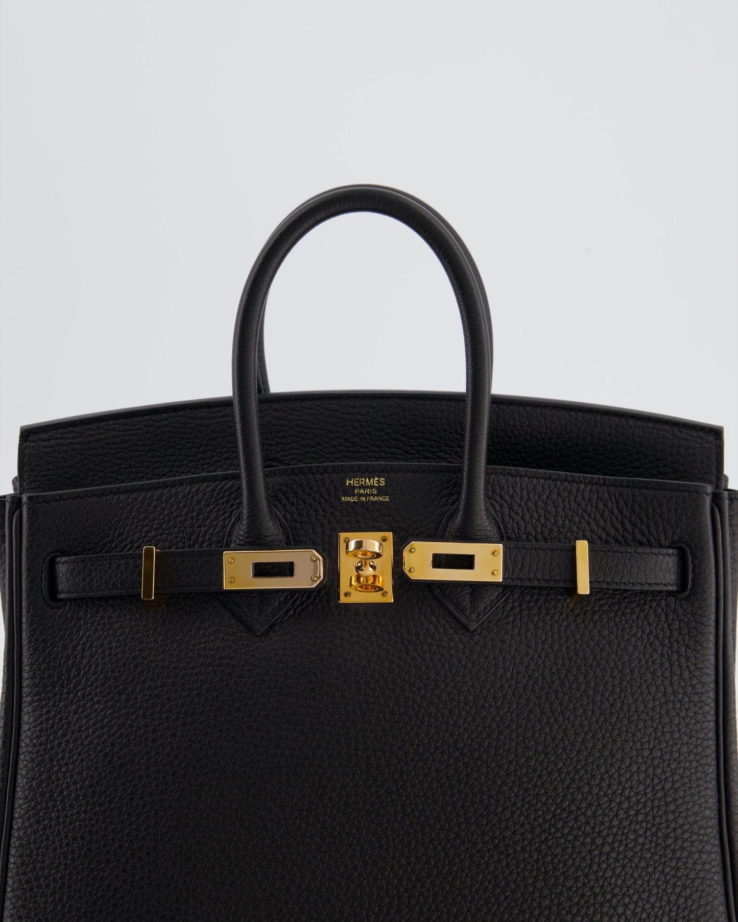 *HOT* Hermès Birkin 25 Retourne Bag in Noir Togo Leather with Rose Gold Hardware
