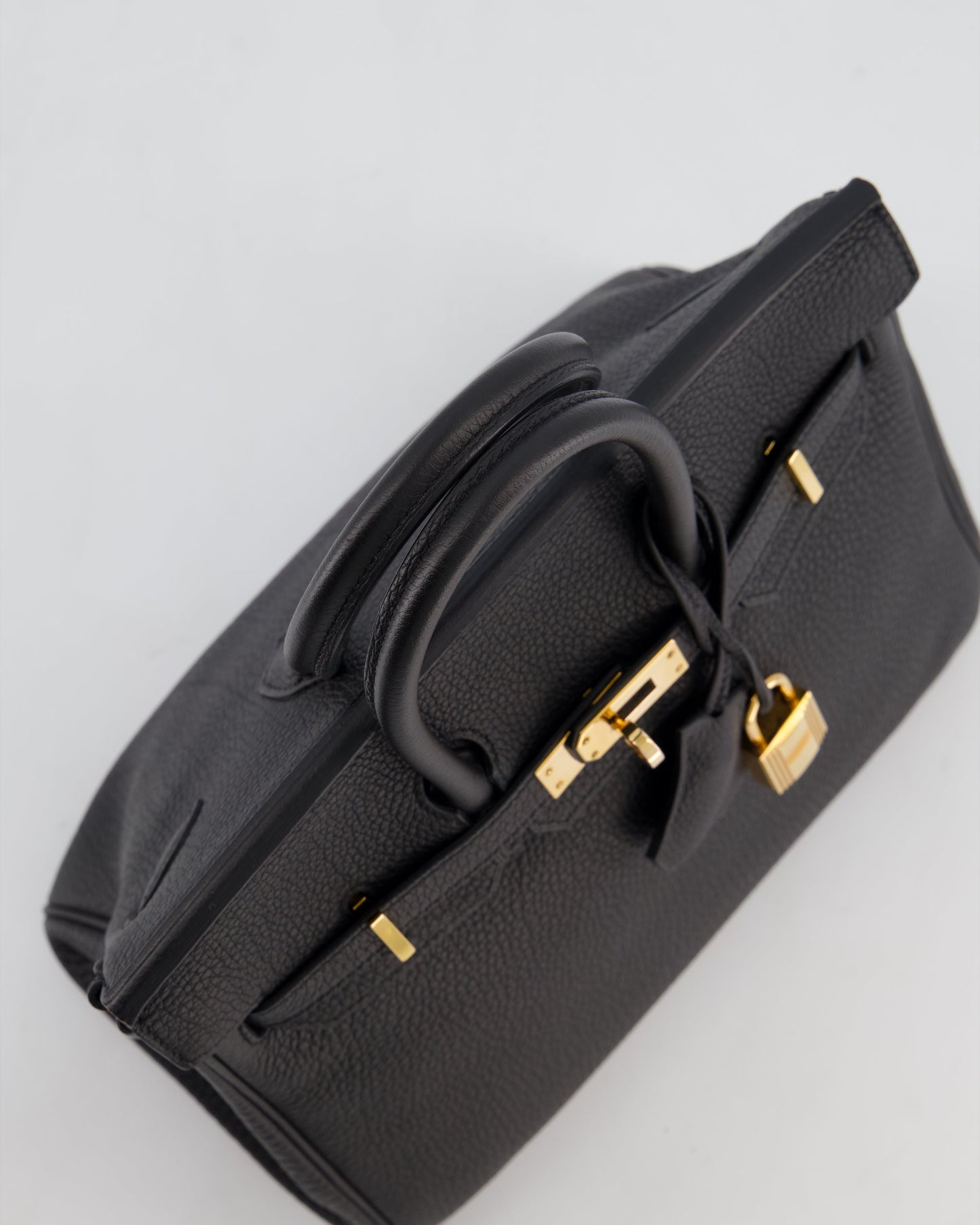 *HOT* Hermès Birkin 25 Retourne Bag in Noir Togo Leather with Rose Gold Hardware