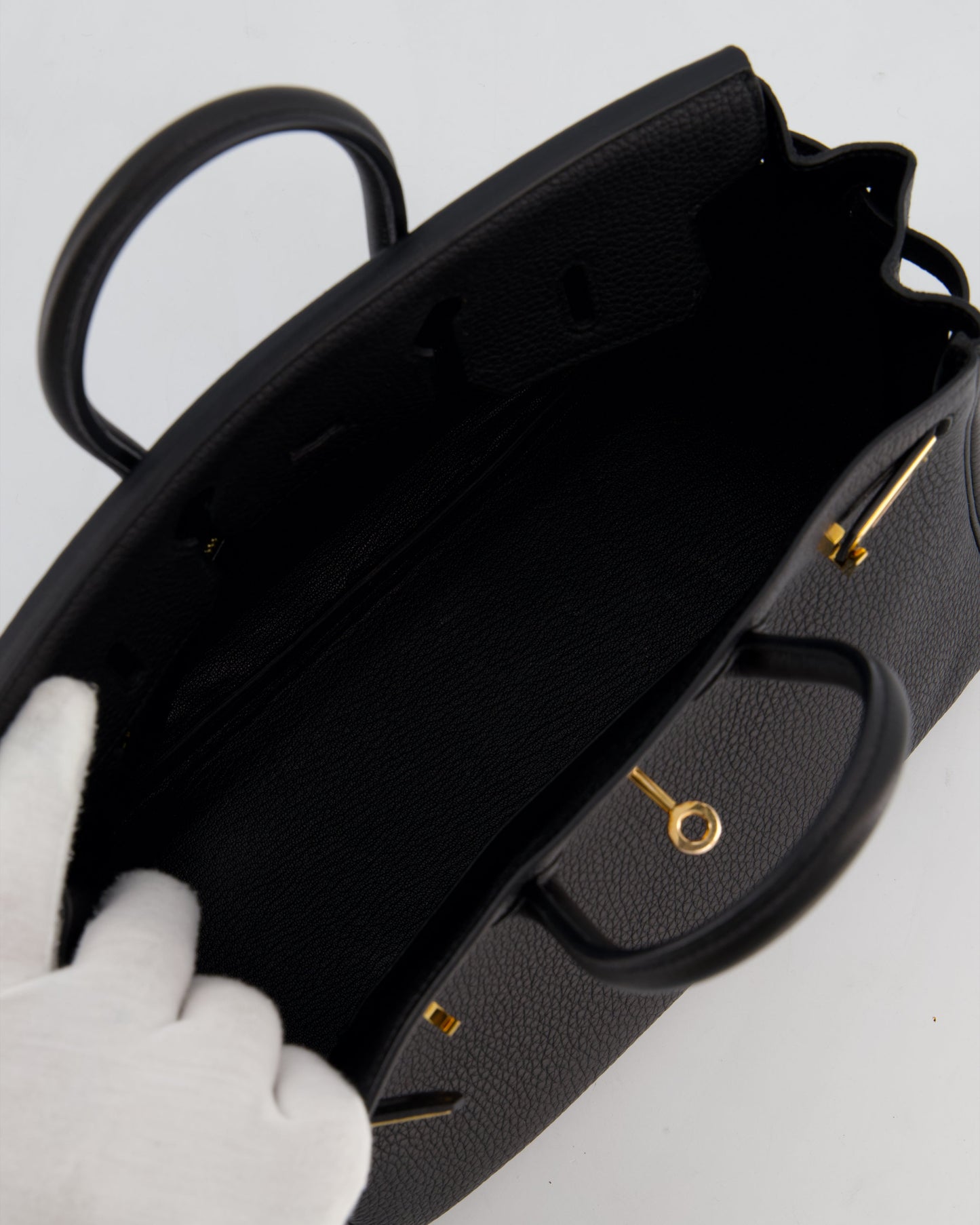 *HOT* Hermès Birkin 25 Retourne Bag in Noir Togo Leather with Rose Gold Hardware