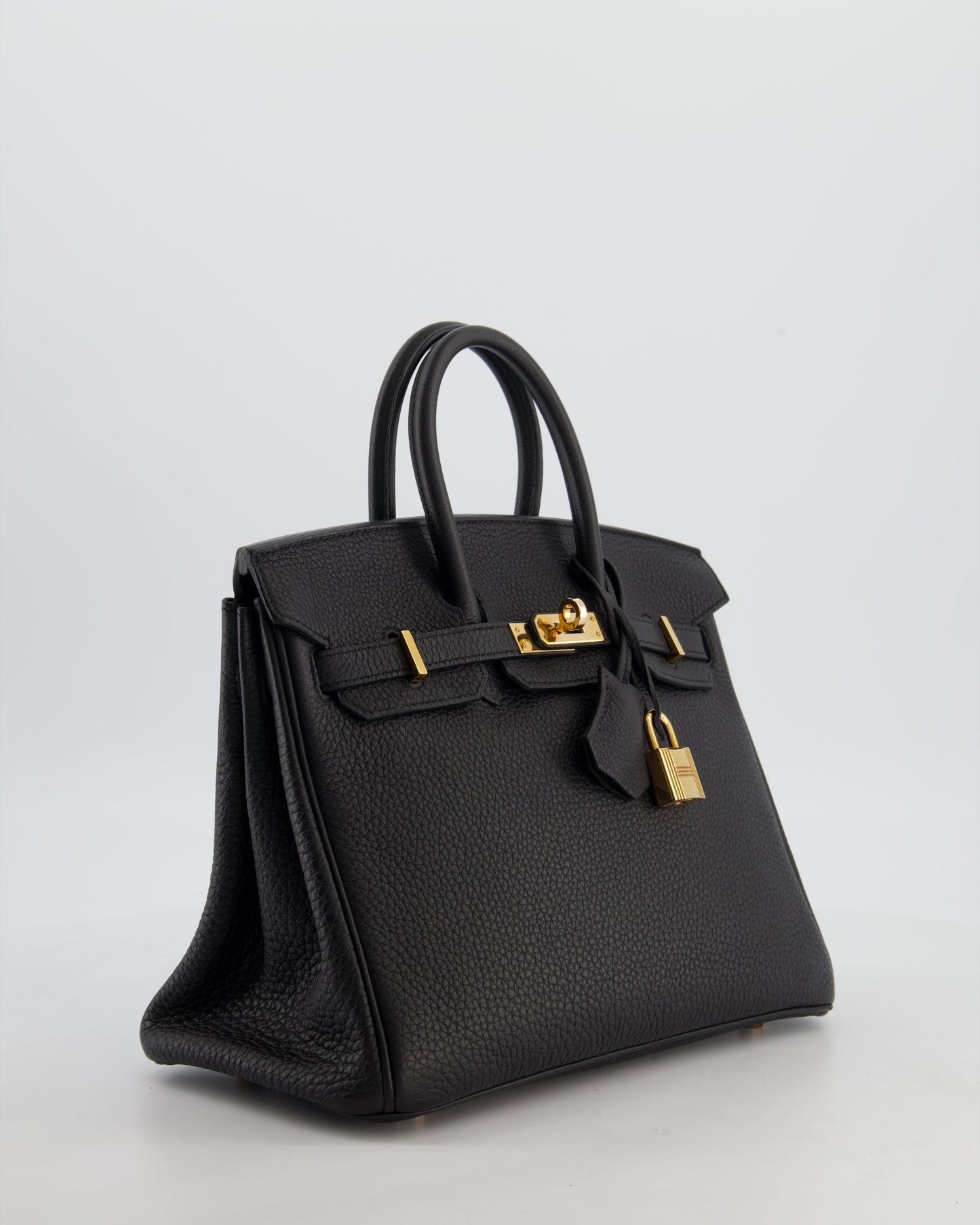 *HOT* Hermès Birkin 25 Retourne Bag in Noir Togo Leather with Rose Gold Hardware