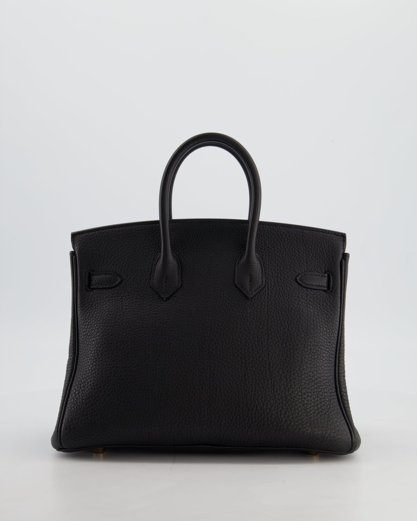 *HOT* Hermès Birkin 25 Retourne Bag in Noir Togo Leather with Rose Gold Hardware