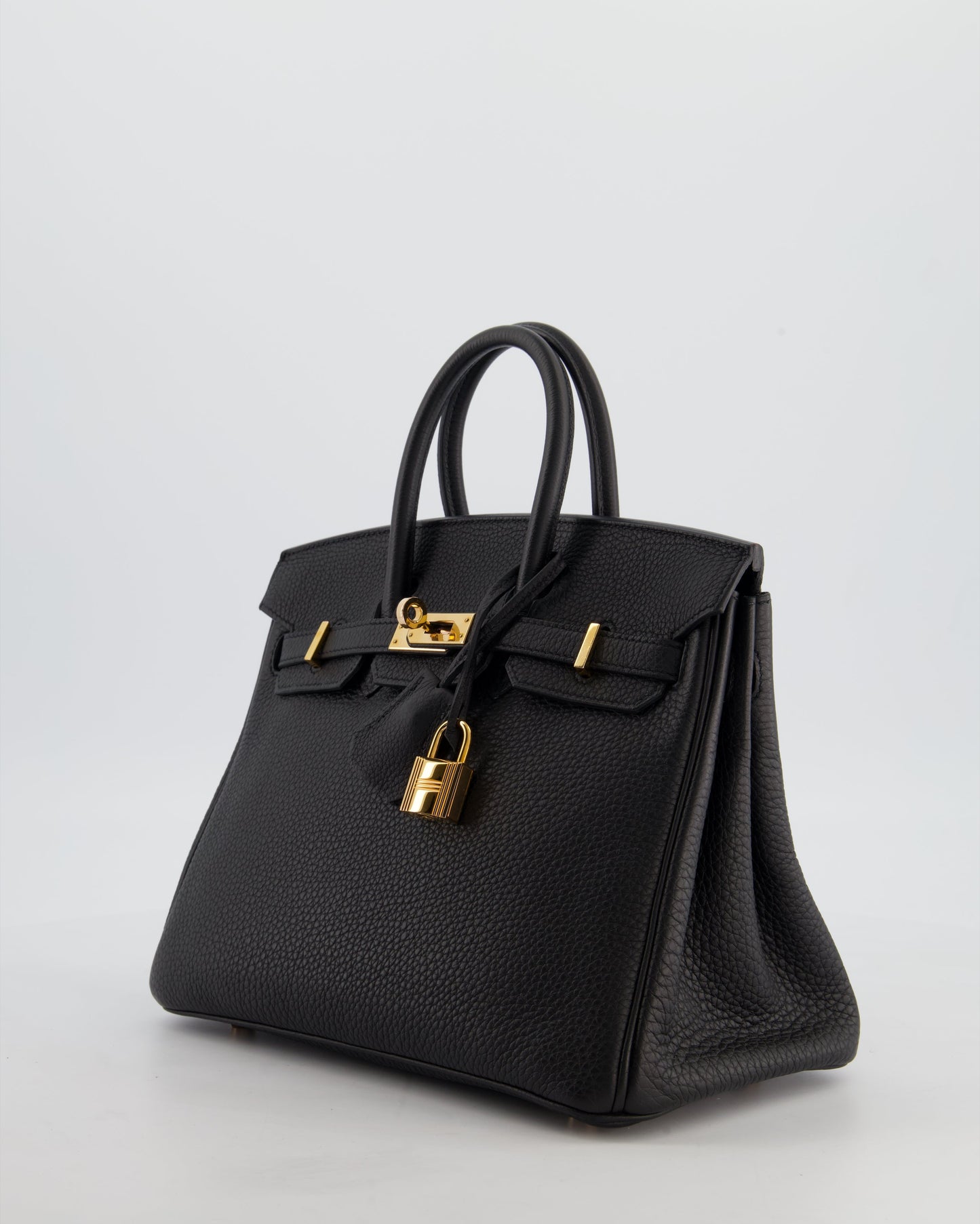 *HOT* Hermès Birkin 25 Retourne Bag in Noir Togo Leather with Rose Gold Hardware