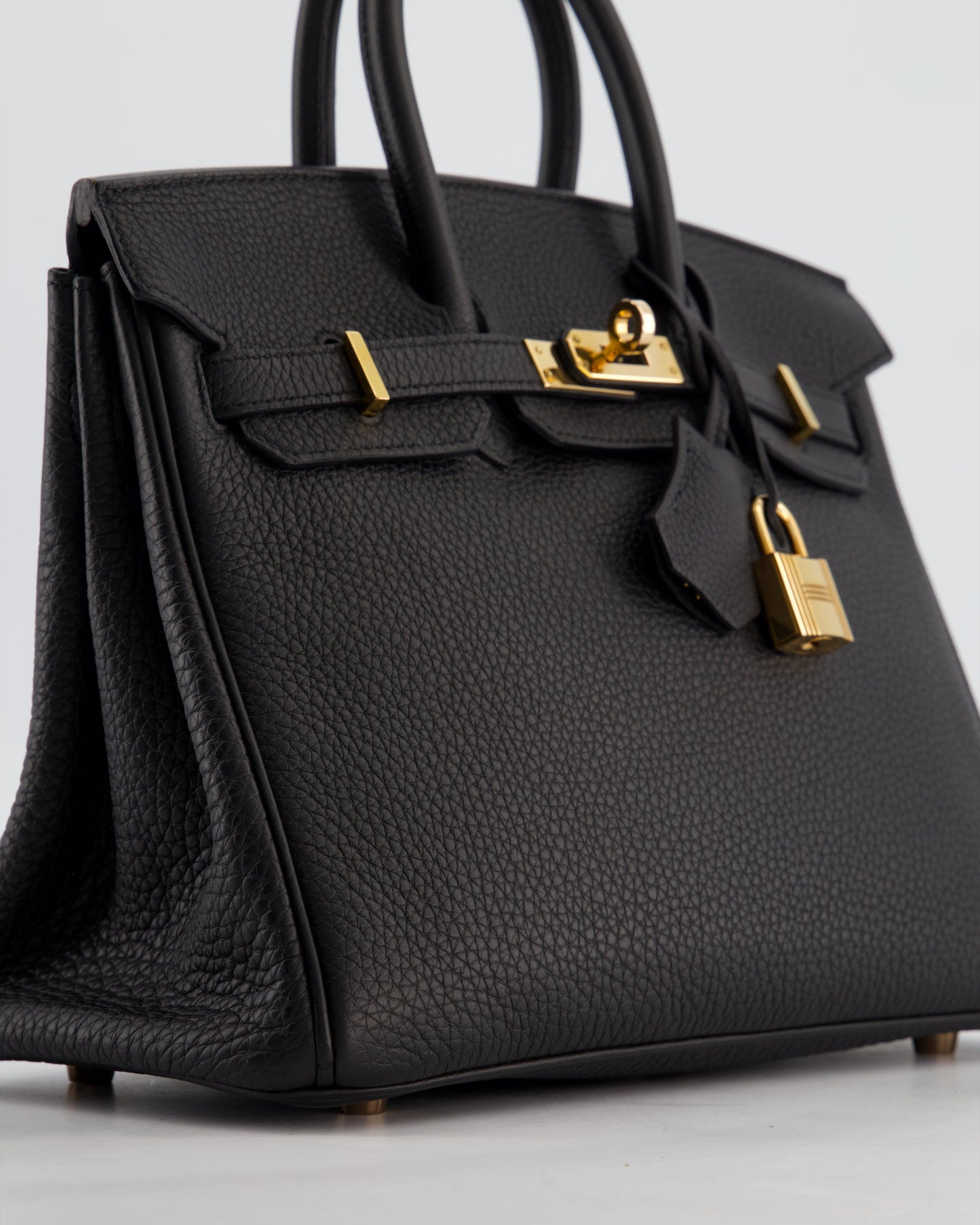 *HOT* Hermès Birkin 25 Retourne Bag in Noir Togo Leather with Rose Gold Hardware