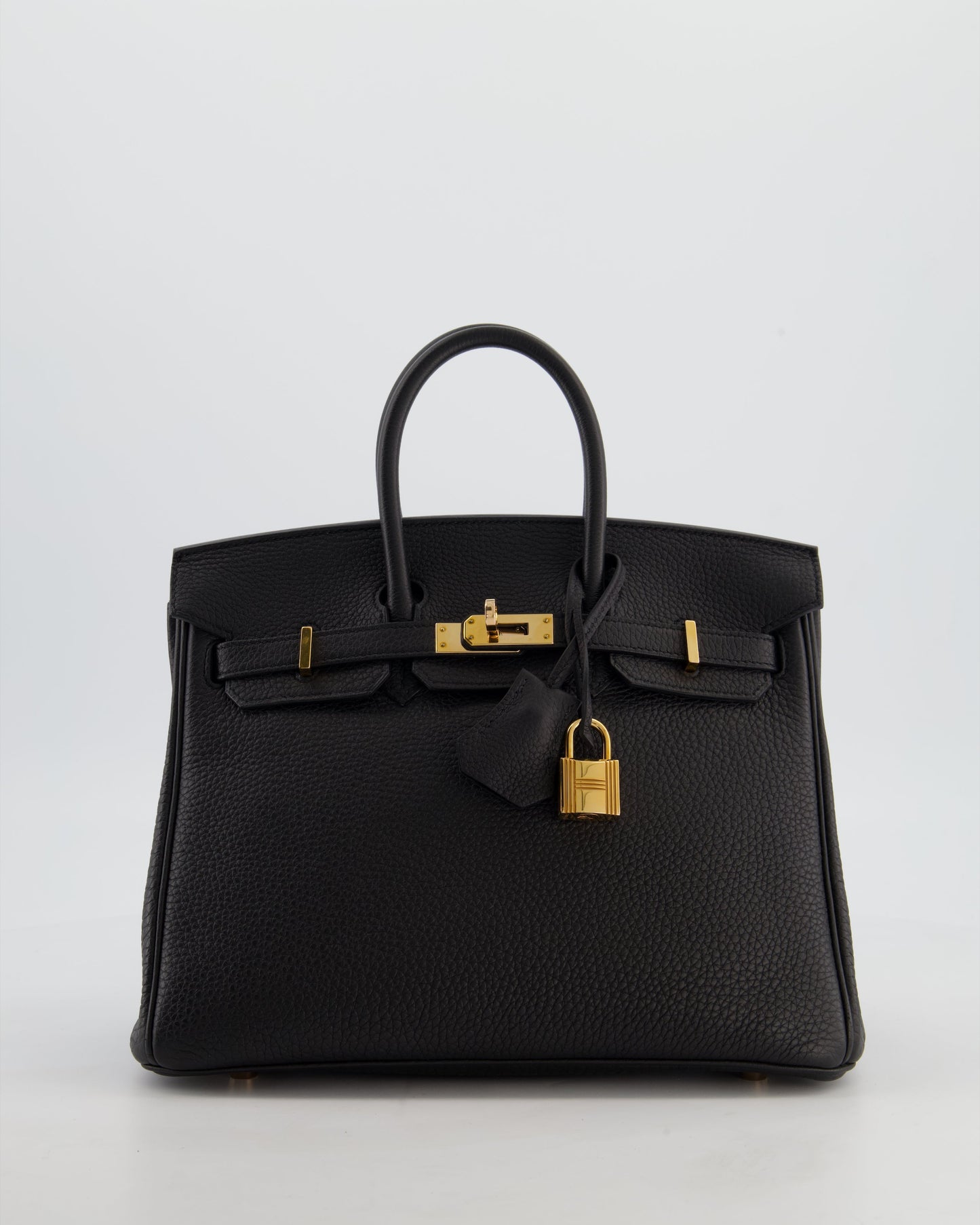 *HOT* Hermès Birkin 25 Retourne Bag in Noir Togo Leather with Rose Gold Hardware