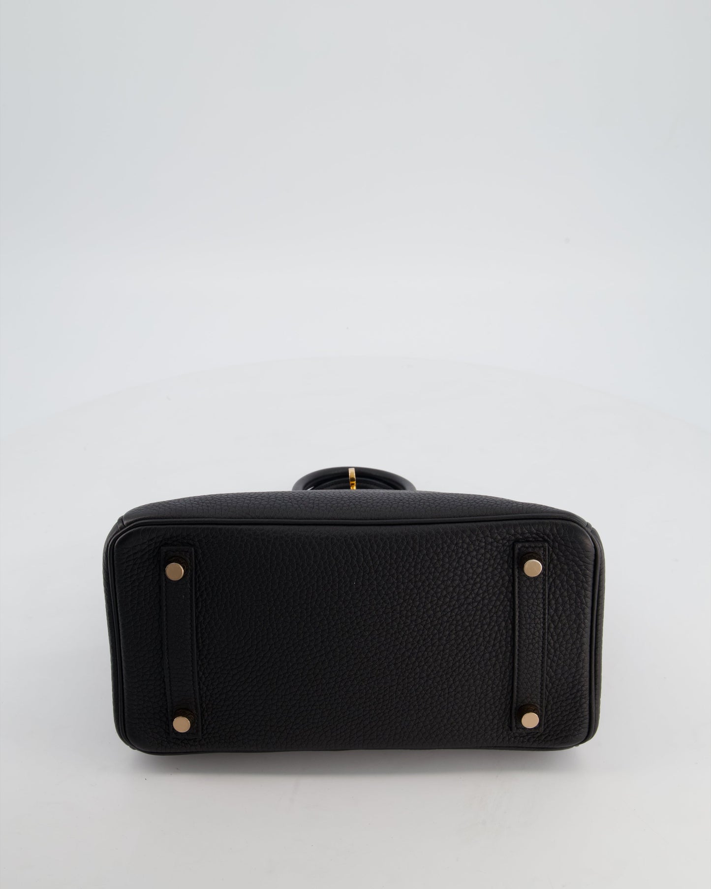 *HOT* Hermès Birkin 25 Retourne Bag in Noir Togo Leather with Rose Gold Hardware