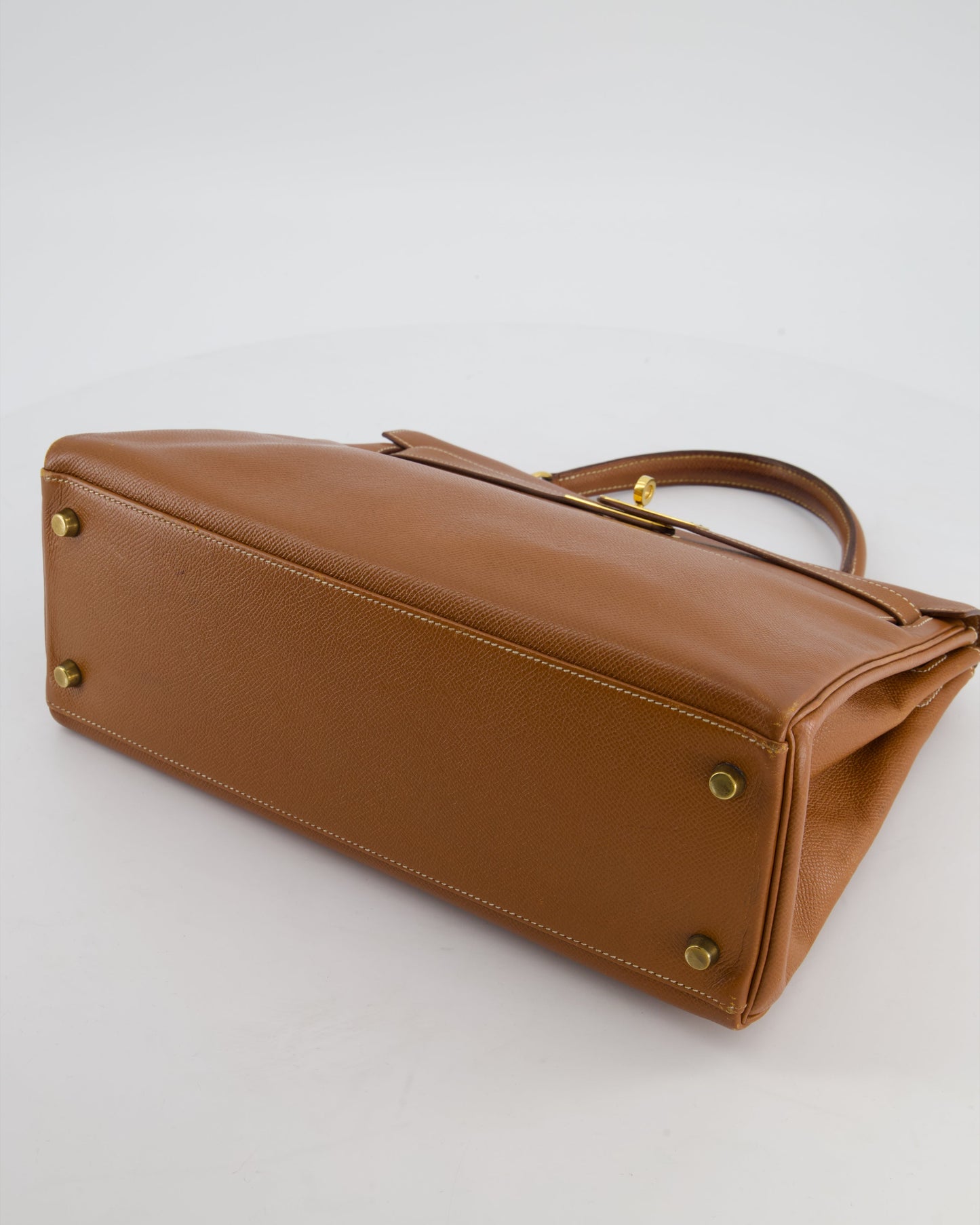 Herm�s   Kelly 32 Bag in Gold Courchevel Leather with Gold Hardware