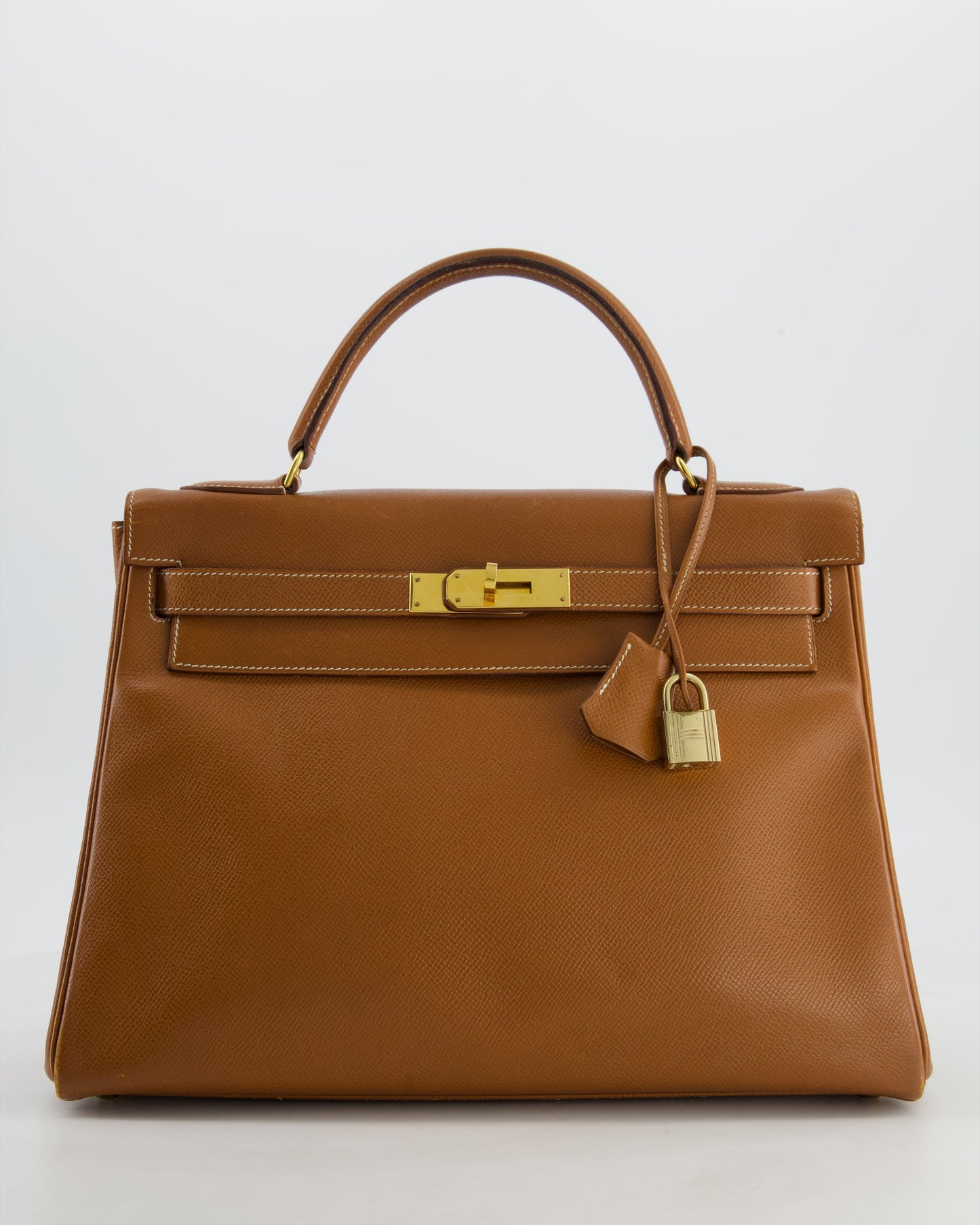 Herm�s   Kelly 32 Bag in Gold Courchevel Leather with Gold Hardware