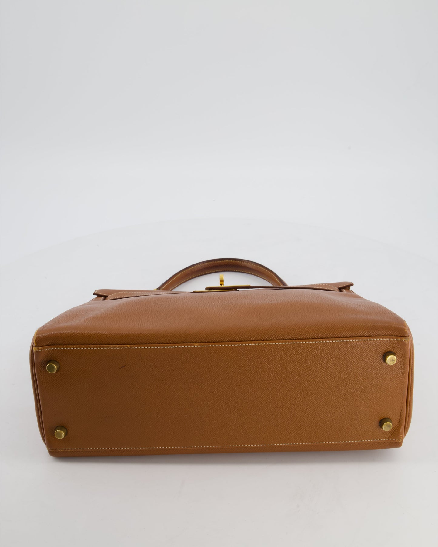 Herm�s   Kelly 32 Bag in Gold Courchevel Leather with Gold Hardware