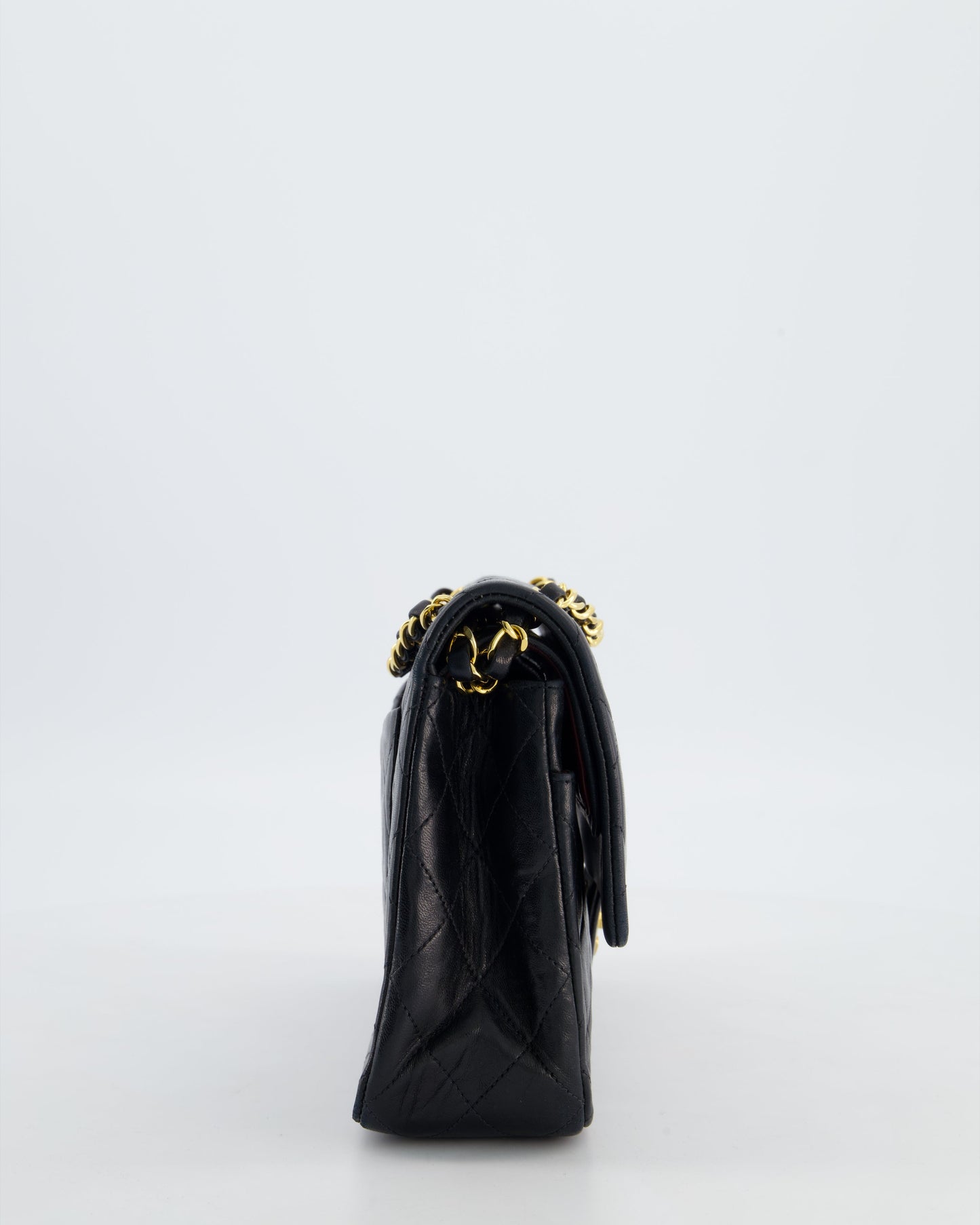 Chanel   Medium Black Classic Double Flap Bag in Lambskin Leather with 24K Gold Hardware