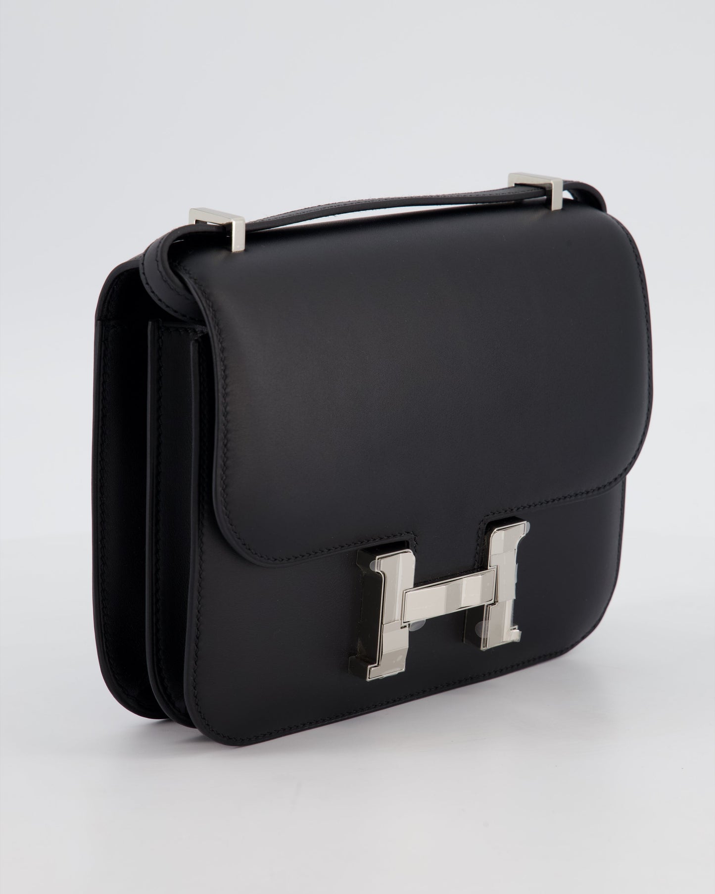 *BLUE BOX* Hermès Constance III 18 Mini Studio 24 Bag in Noir Monsieur Leather with Palladium Hardware