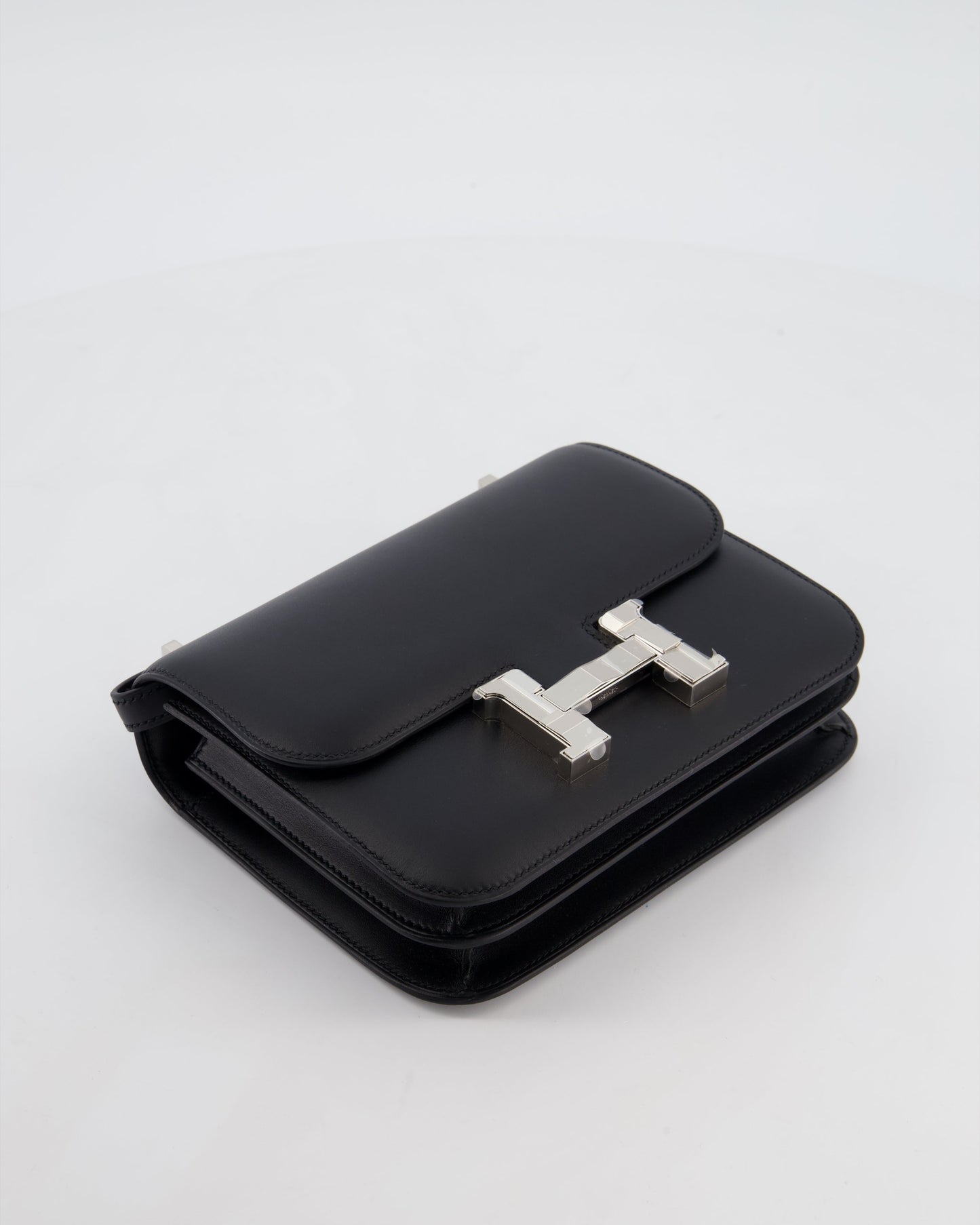 *BLUE BOX* Hermès Constance III 18 Mini Studio 24 Bag in Noir Monsieur Leather with Palladium Hardware