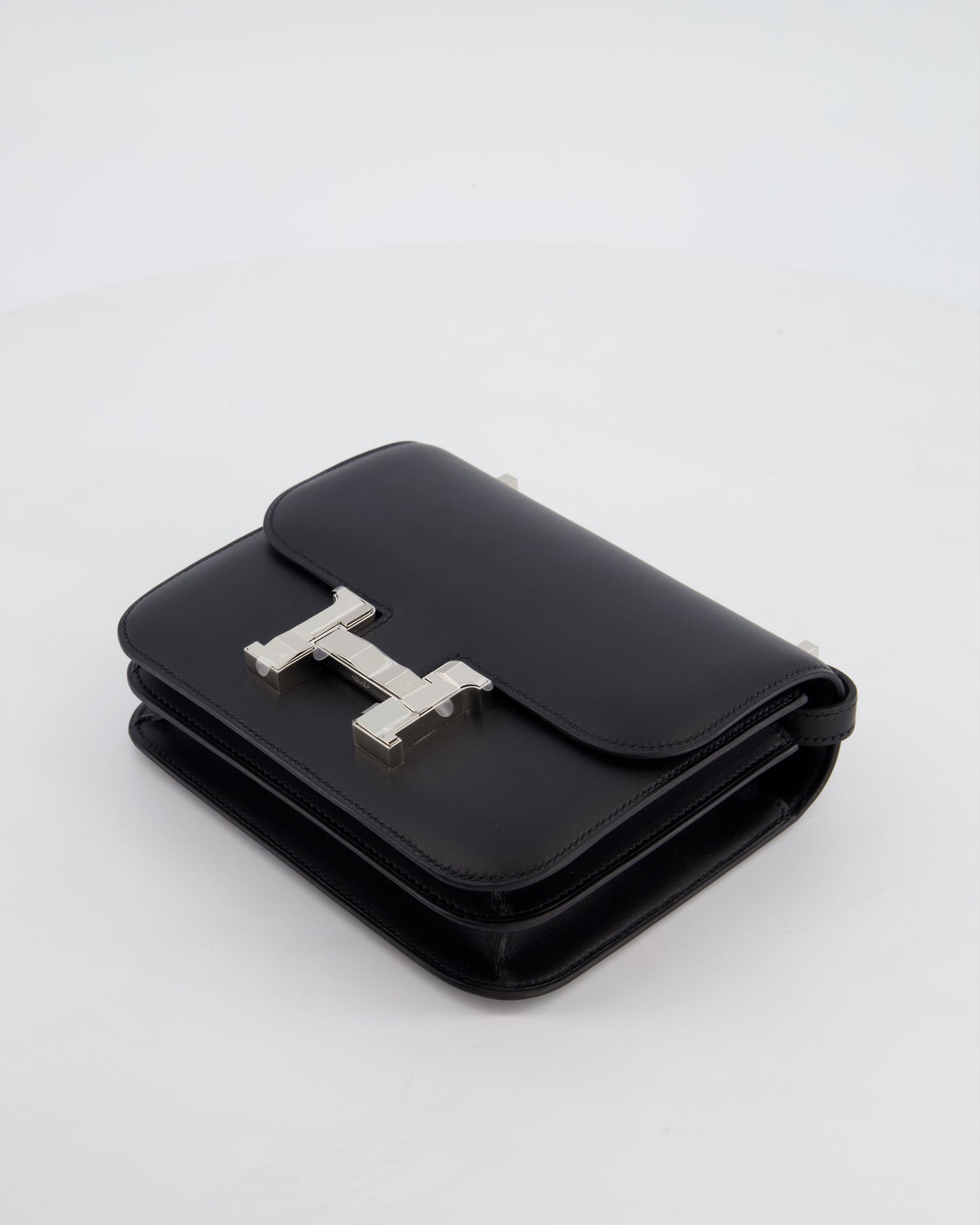*BLUE BOX* Hermès Constance III 18 Mini Studio 24 Bag in Noir Monsieur Leather with Palladium Hardware