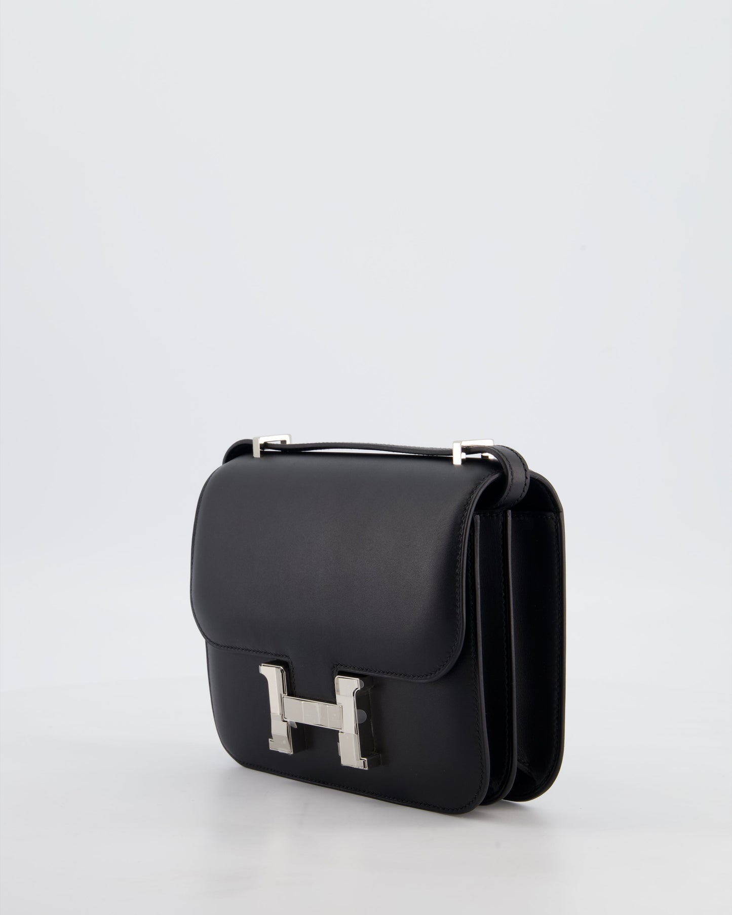 *BLUE BOX* Hermès Constance III 18 Mini Studio 24 Bag in Noir Monsieur Leather with Palladium Hardware