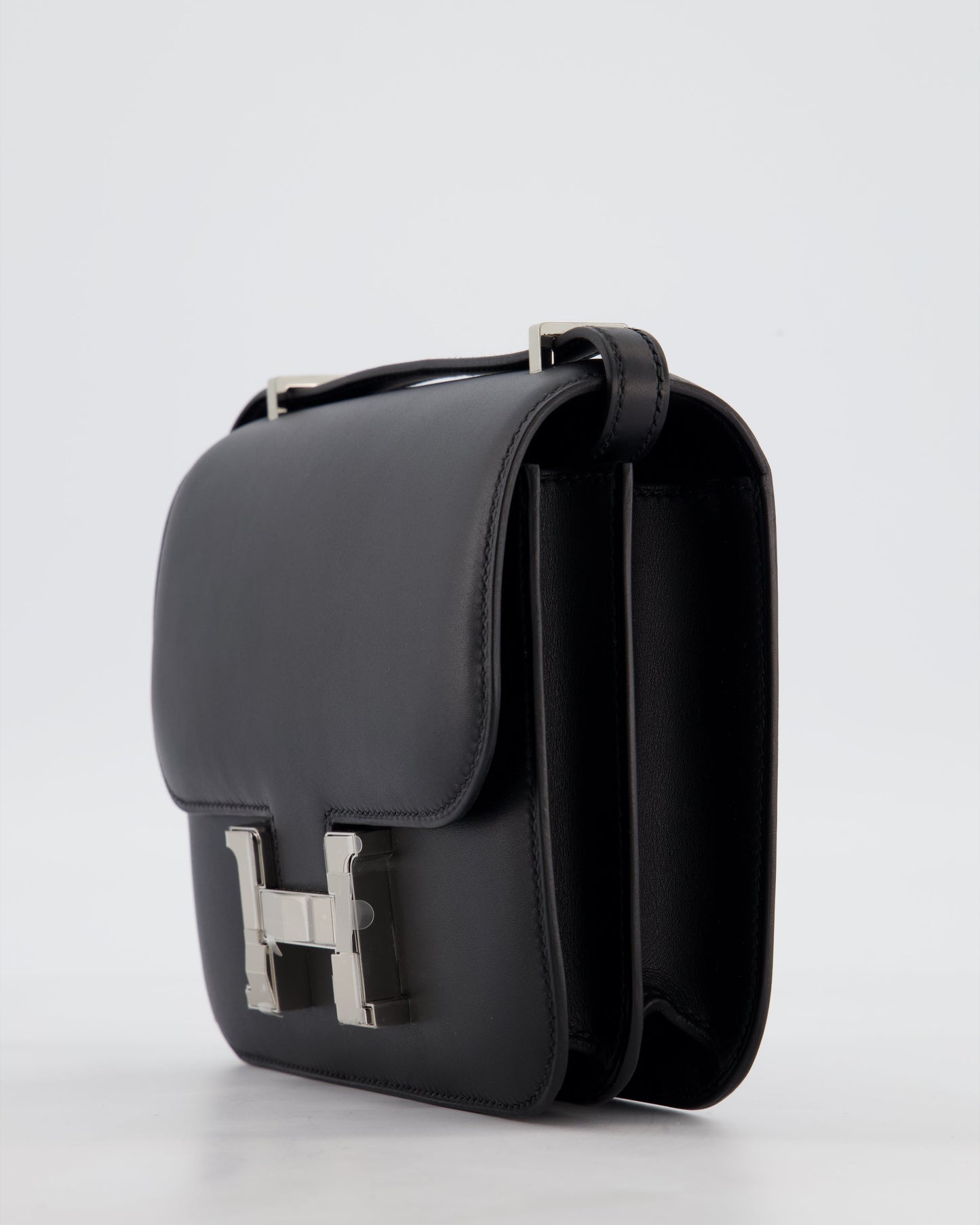 *BLUE BOX* Hermès Constance III 18 Mini Studio 24 Bag in Noir Monsieur Leather with Palladium Hardware