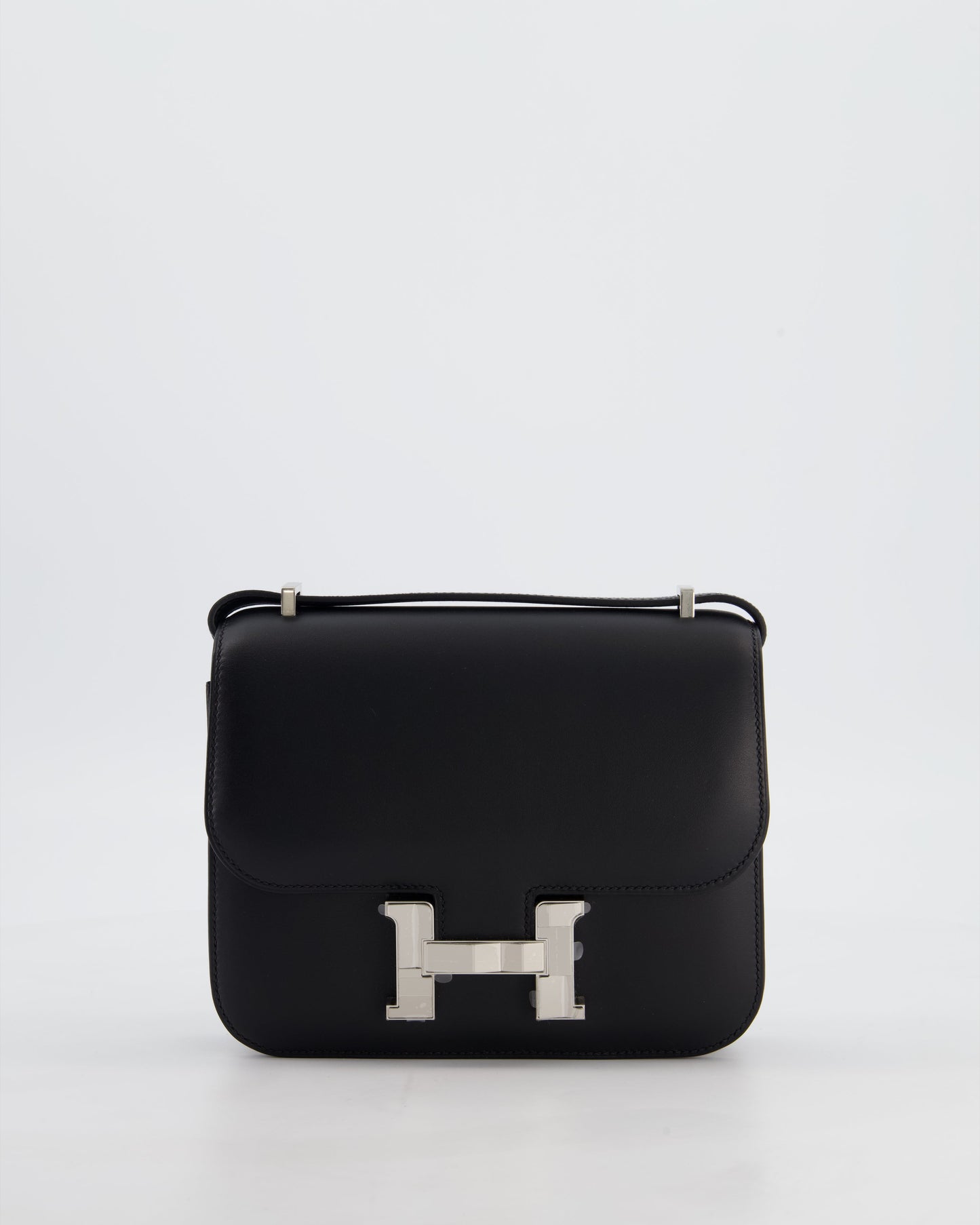 *BLUE BOX* Hermès Constance III 18 Mini Studio 24 Bag in Noir Monsieur Leather with Palladium Hardware