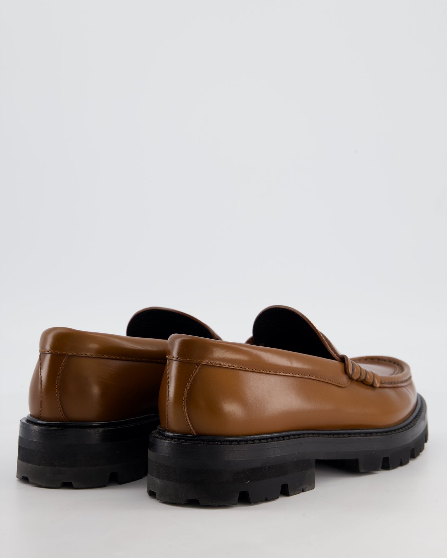 Celine Brown Platform Loafer with Triomphe Logo Detail Size EU 37