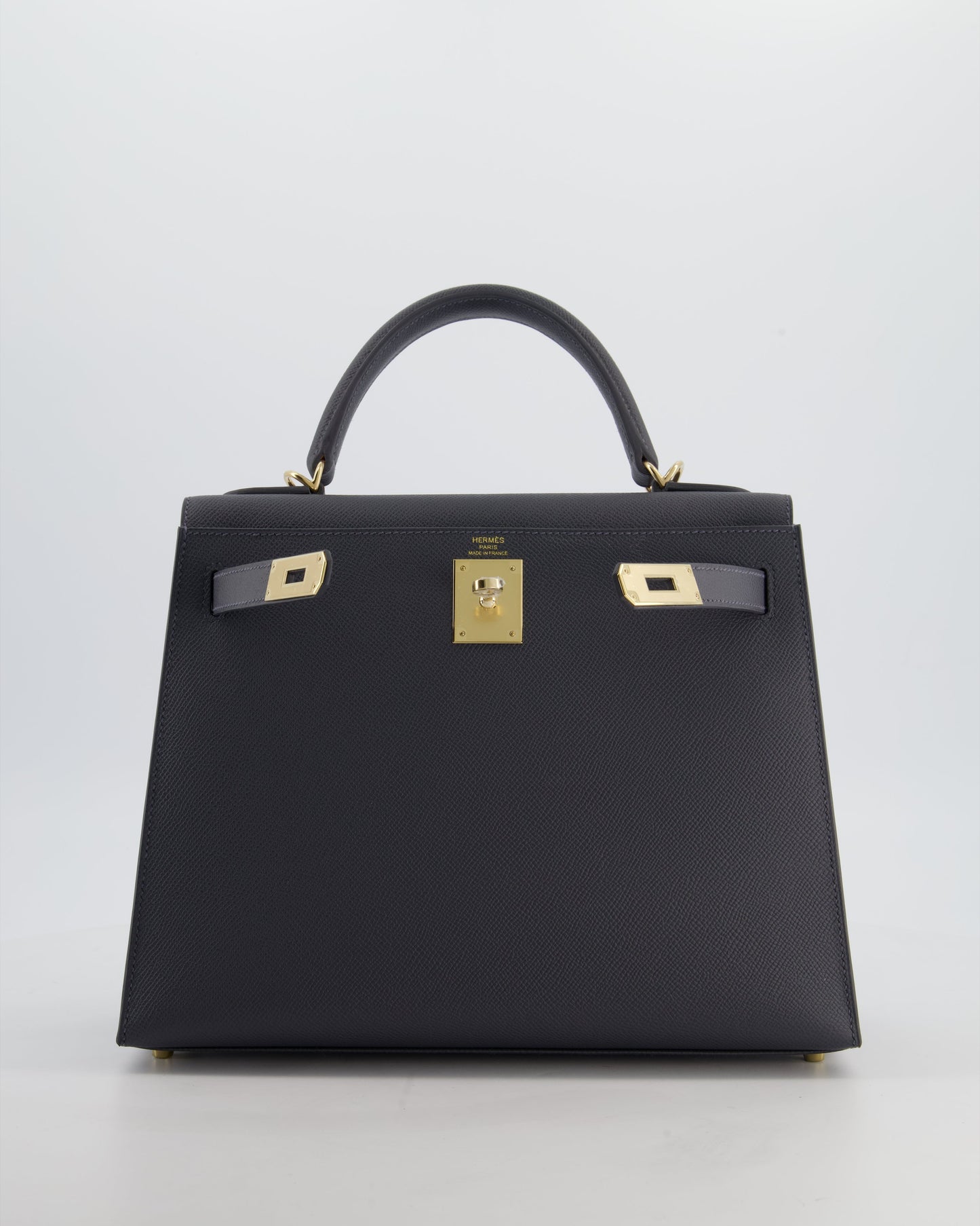 *RARE* Herm�s Kelly 28 Sellier Bag in Ardoise Epsom Leather with Permabrass Hardware