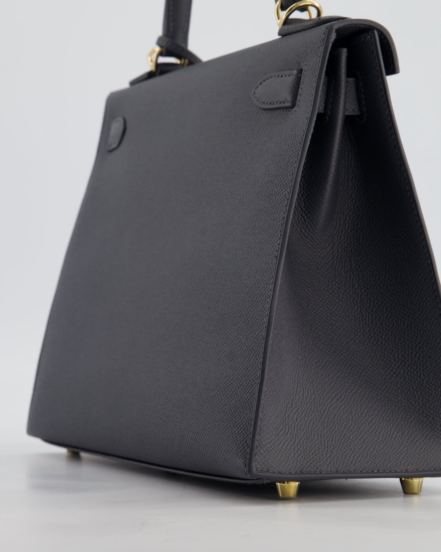 *RARE* Herm�s Kelly 28 Sellier Bag in Ardoise Epsom Leather with Permabrass Hardware