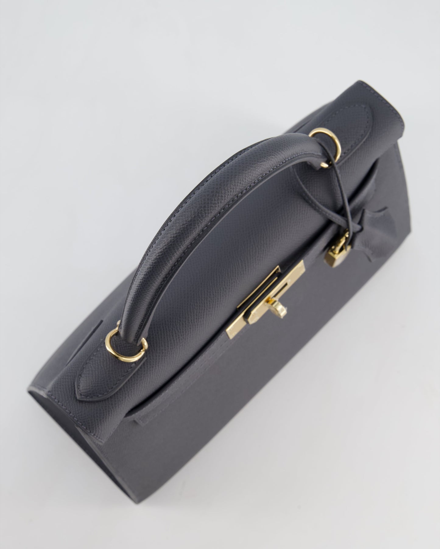 *RARE* Herm�s Kelly 28 Sellier Bag in Ardoise Epsom Leather with Permabrass Hardware