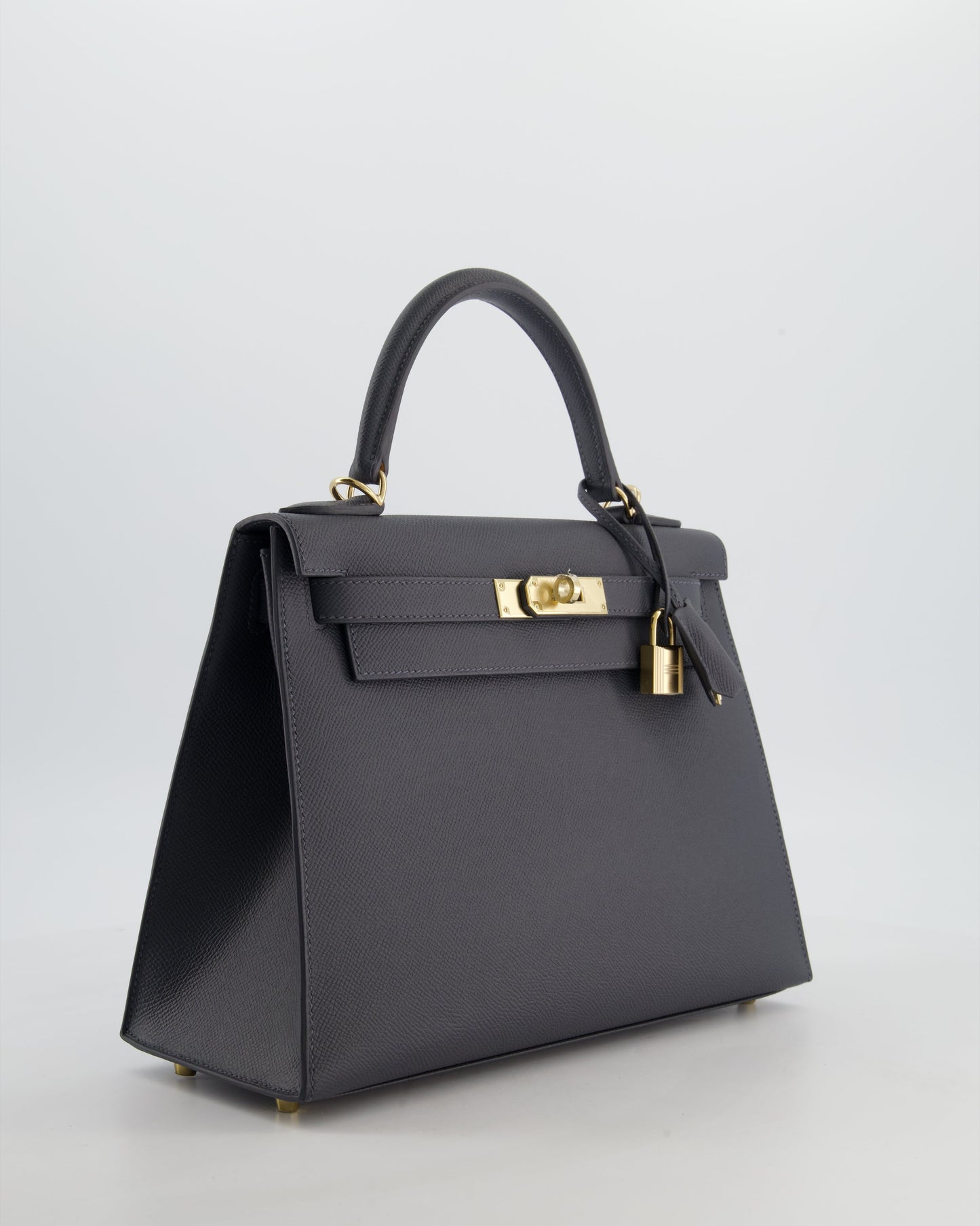 *RARE* Herm�s Kelly 28 Sellier Bag in Ardoise Epsom Leather with Permabrass Hardware