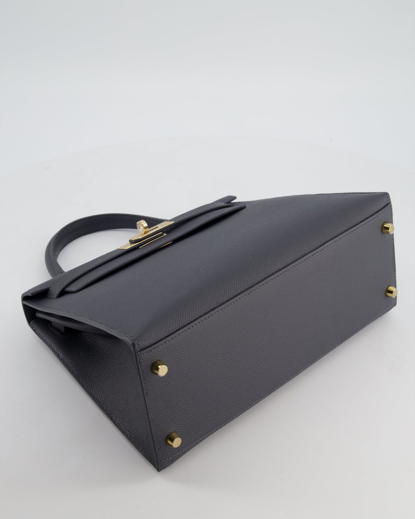*RARE* Herm�s Kelly 28 Sellier Bag in Ardoise Epsom Leather with Permabrass Hardware