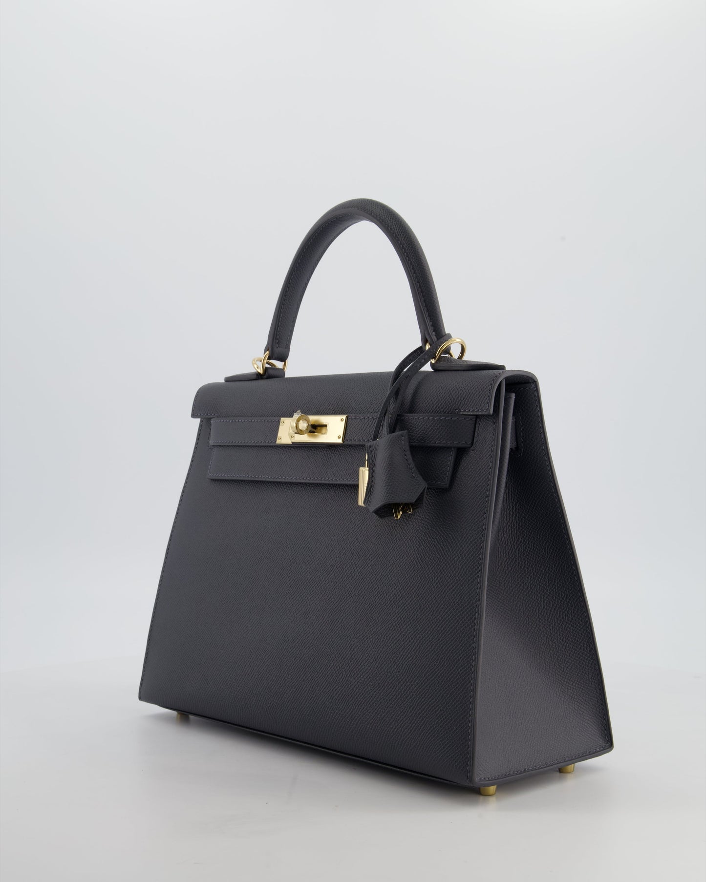 *RARE* Herm�s Kelly 28 Sellier Bag in Ardoise Epsom Leather with Permabrass Hardware